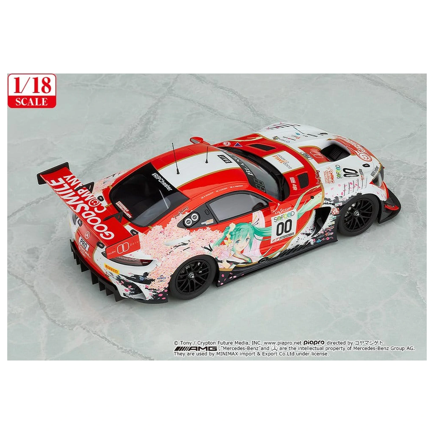 Hatsune Miku GT Project Vozilo 1/18 Good Smile Hatsune Miku AMG 2017 SPA24H Ver. 26 cm fotografija izdelka