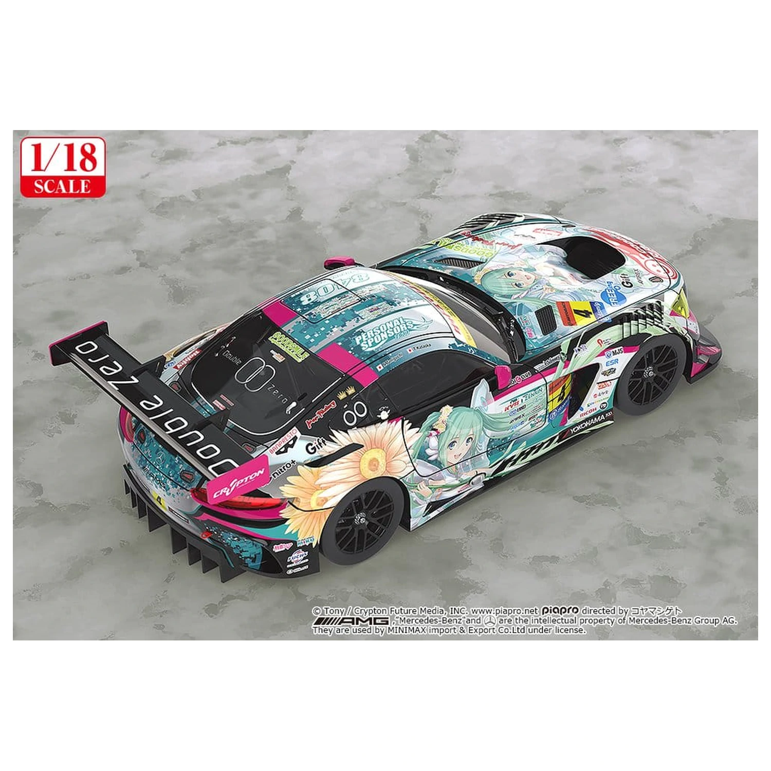 Hatsune Miku GT Project Vozilo 1/18 Good Smile Hatsune Miku AMG 2017 SUPER GT Ver. 26 cm fotografija izdelka
