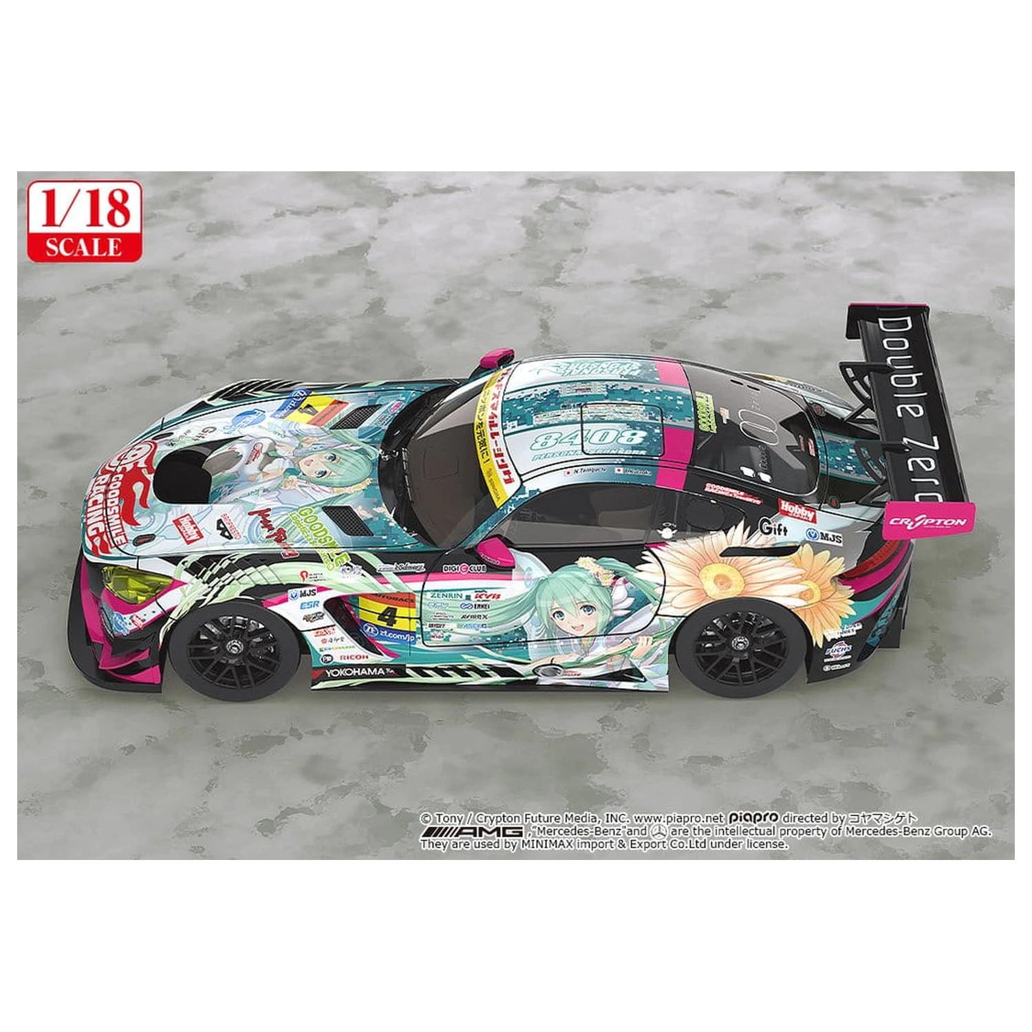 Hatsune Miku GT Project Vozilo 1/18 Good Smile Hatsune Miku AMG 2017 SUPER GT Ver. 26 cm fotografija izdelka