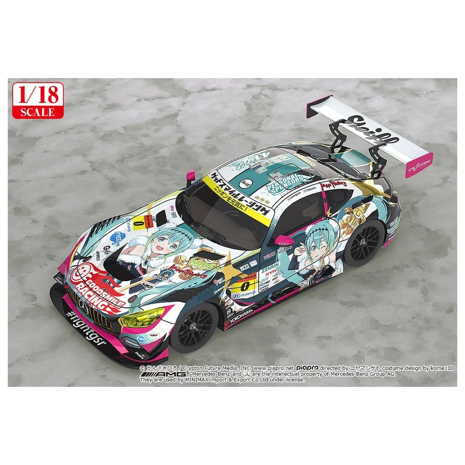 Hatsune Miku GT Project Vozilo 1/18 Good Smile Hatsune Miku AMG 2018 Final Race Ver. 26 cm fotografija izdelka