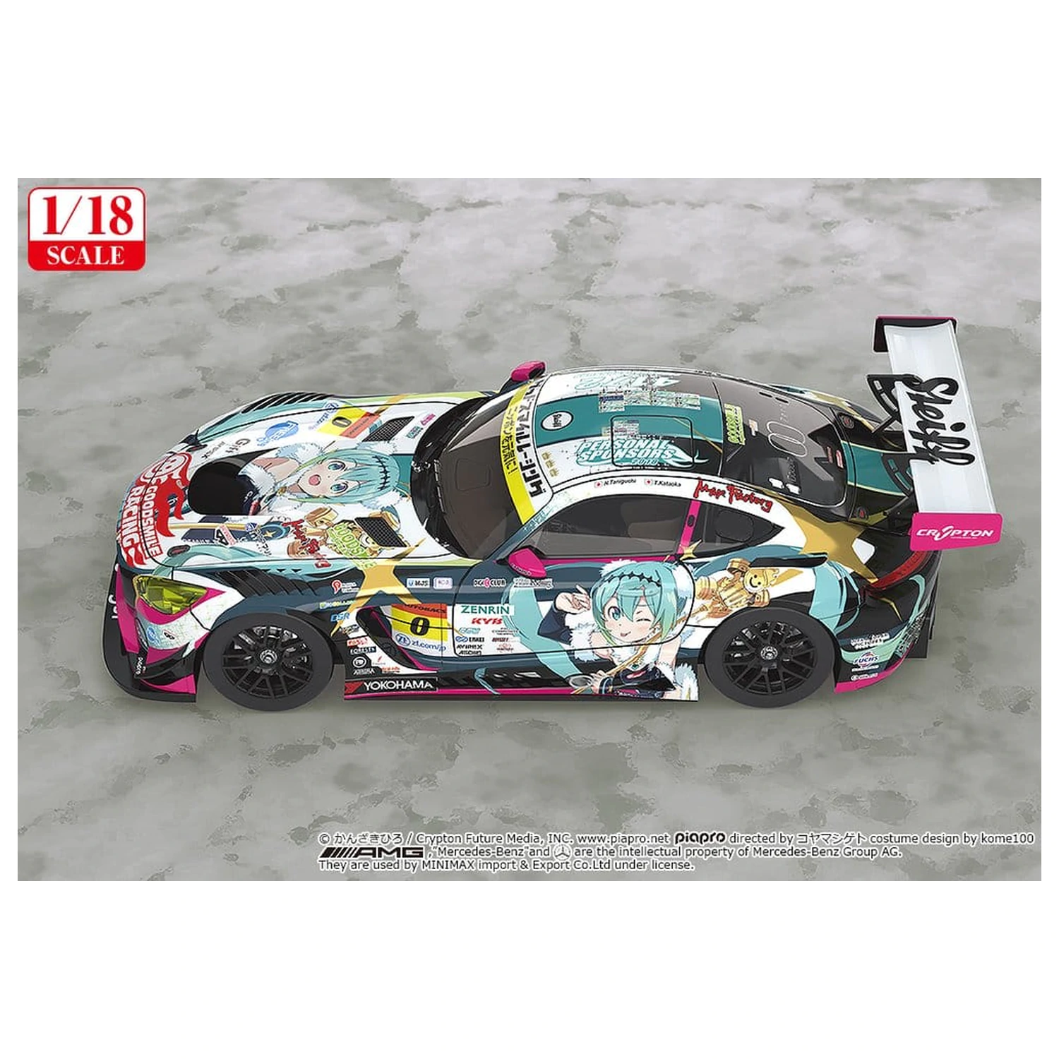 Hatsune Miku GT Project Vozilo 1/18 Good Smile Hatsune Miku AMG 2018 Final Race Ver. 26 cm fotografija izdelka