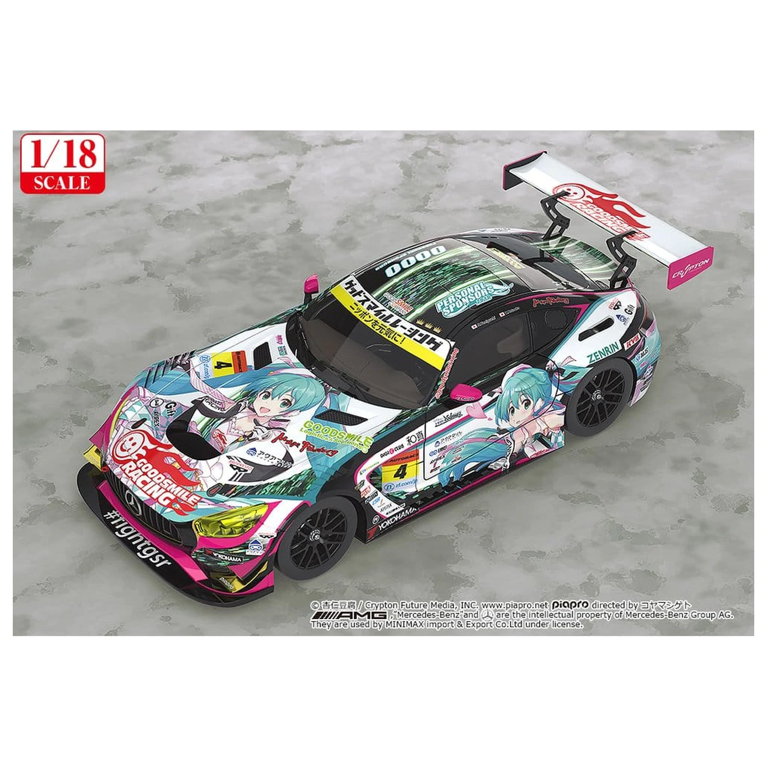 Hatsune Miku GT Project Vozilo 1/18 Good Smile Hatsune Miku AMG 2019 Ver. 26 cm fotografija izdelka