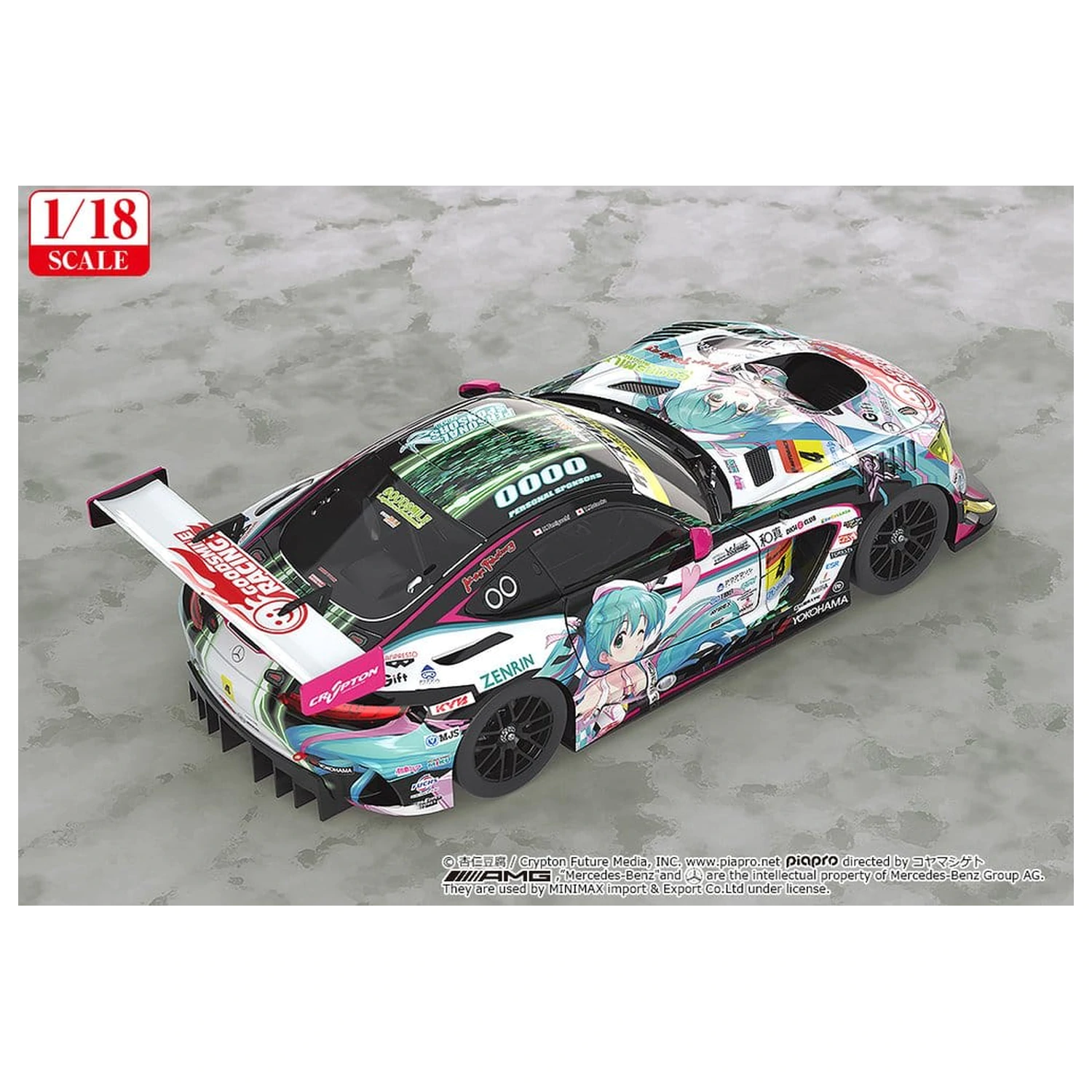 Hatsune Miku GT Project Vozilo 1/18 Good Smile Hatsune Miku AMG 2019 Ver. 26 cm fotografija izdelka
