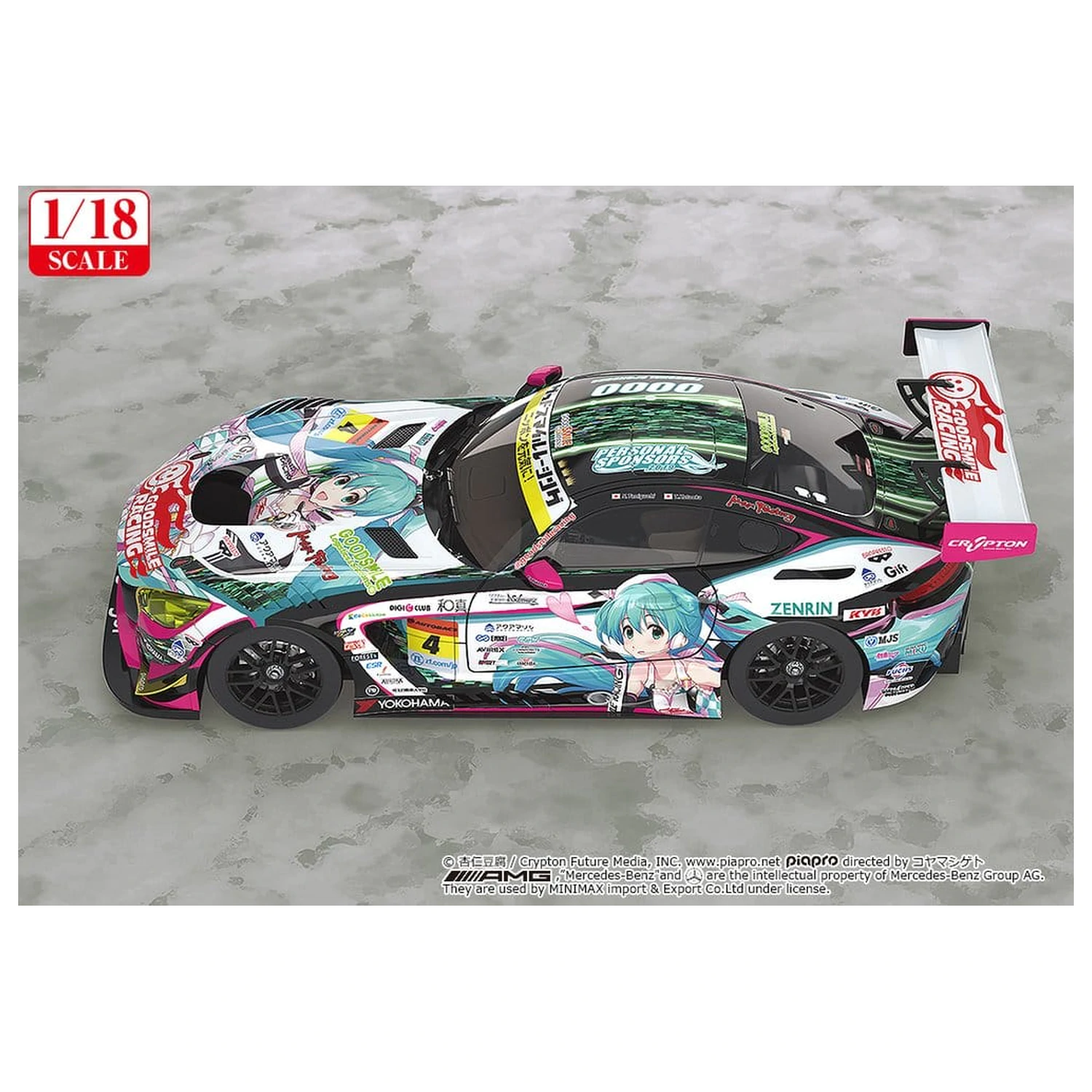 Hatsune Miku GT Project Vozilo 1/18 Good Smile Hatsune Miku AMG 2019 Ver. 26 cm fotografija izdelka