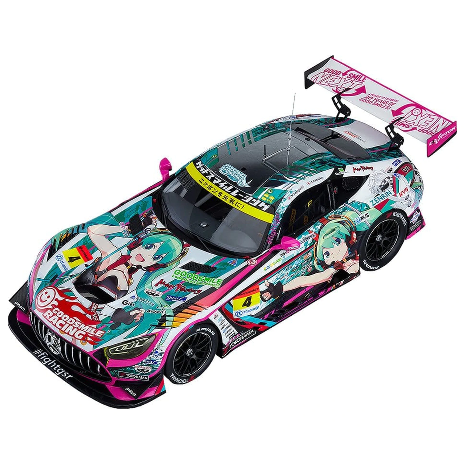 Hatsune Miku GT Project Vozilo 1/18 Good Smile Hatsune Miku AMG 2020 SUPER GT Okayama Test Ver. 26 cm fotografija izdelka