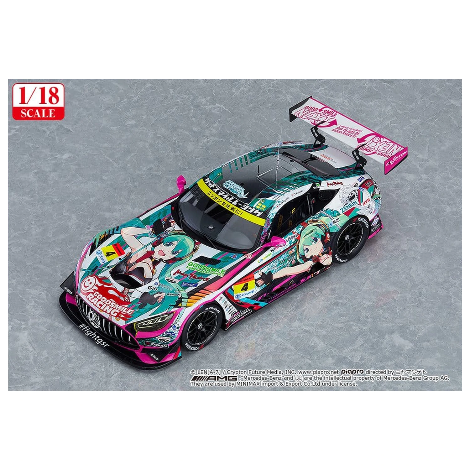 Hatsune Miku GT Project Vozilo 1/18 Good Smile Hatsune Miku AMG 2020 SUPER GT Okayama Test Ver. 26 cm fotografija izdelka