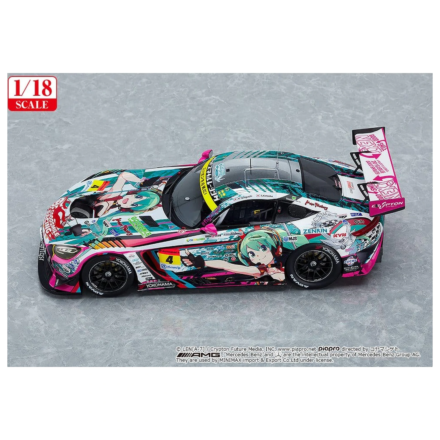 Hatsune Miku GT Project Vozilo 1/18 Good Smile Hatsune Miku AMG 2020 SUPER GT Okayama Test Ver. 26 cm fotografija izdelka