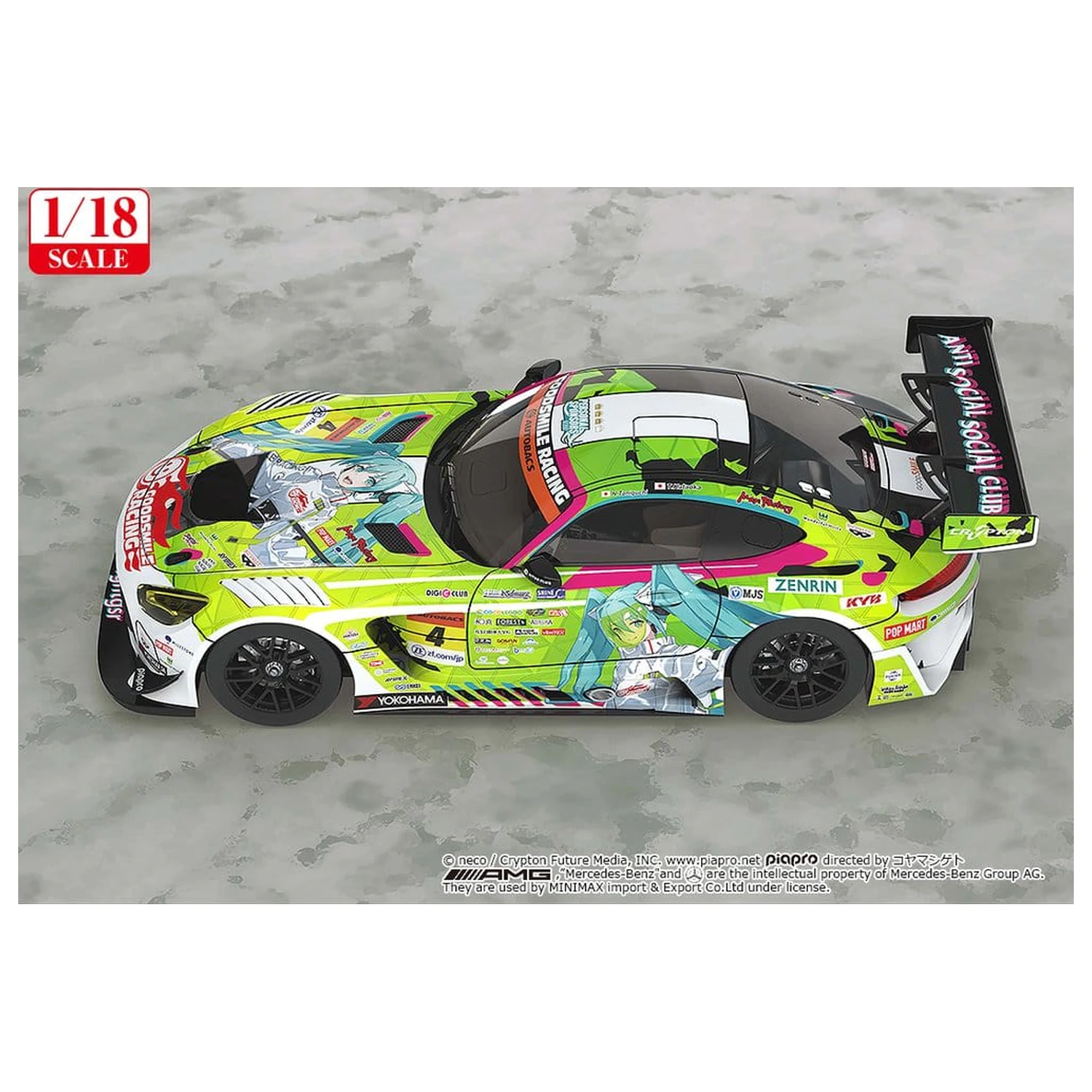 Hatsune Miku GT Project Vozilo 1/18 Good Smile Hatsune Miku AMG 2022 Season Opening Ver. 26 cm fotografija izdelka