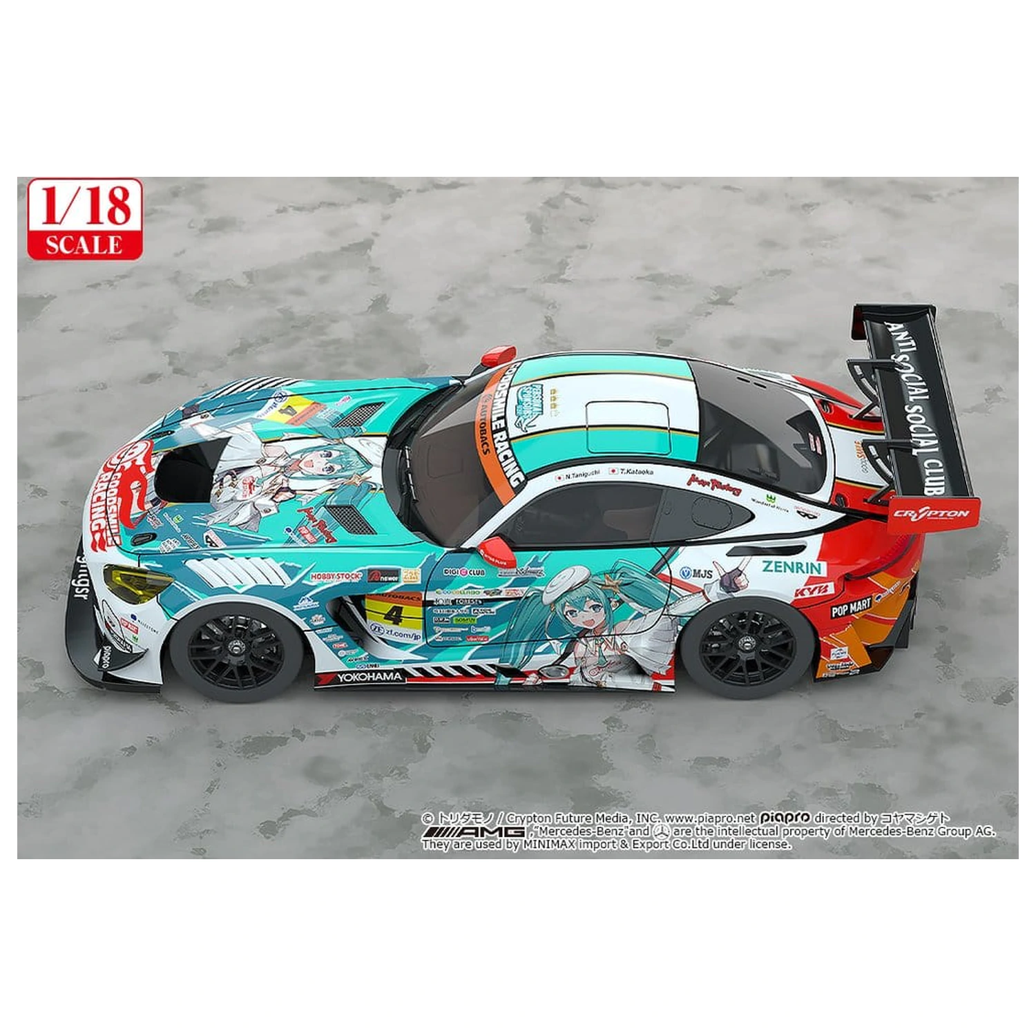 Hatsune Miku GT Project Vozilo 1/18 Good Smile Hatsune Miku AMG 2023 Season Opening Ver. 26 cm fotografija izdelka