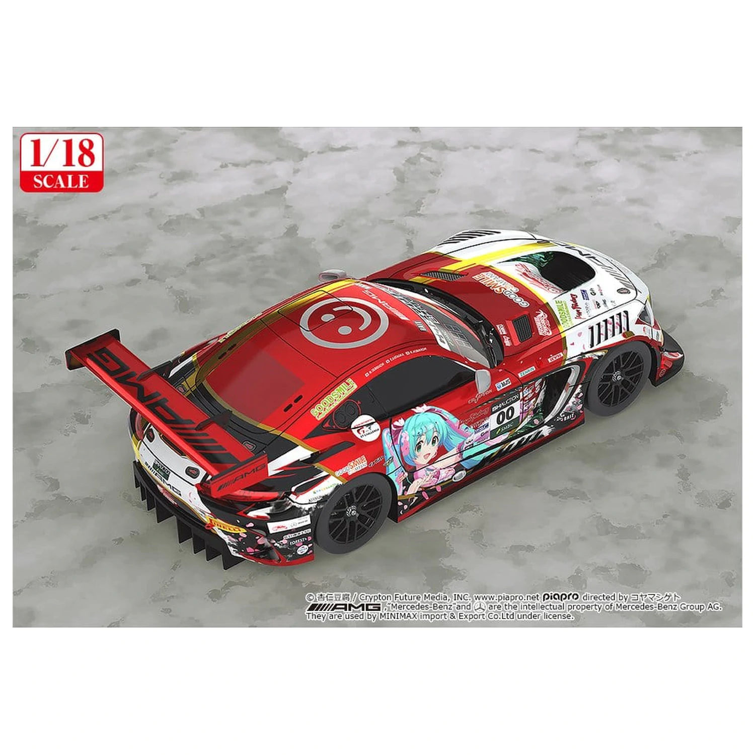 Hatsune Miku GT Project Vozilo 1/18 Mercedes-AMG Team GOOD SMILE 2019 SUZUKA 10HOURS Ver. 26 centimetrov fotografija izdelka