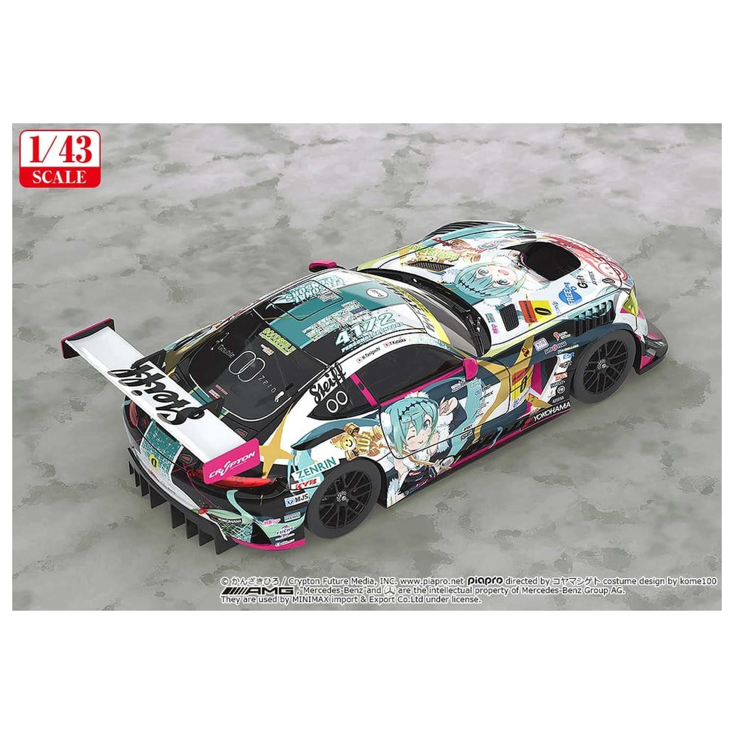 Hatsune Miku GT Project Vozilo 1/43 Good Smile Hatsune Miku AMG 2018 Final Race Ver. 11 cm fotografija izdelka
