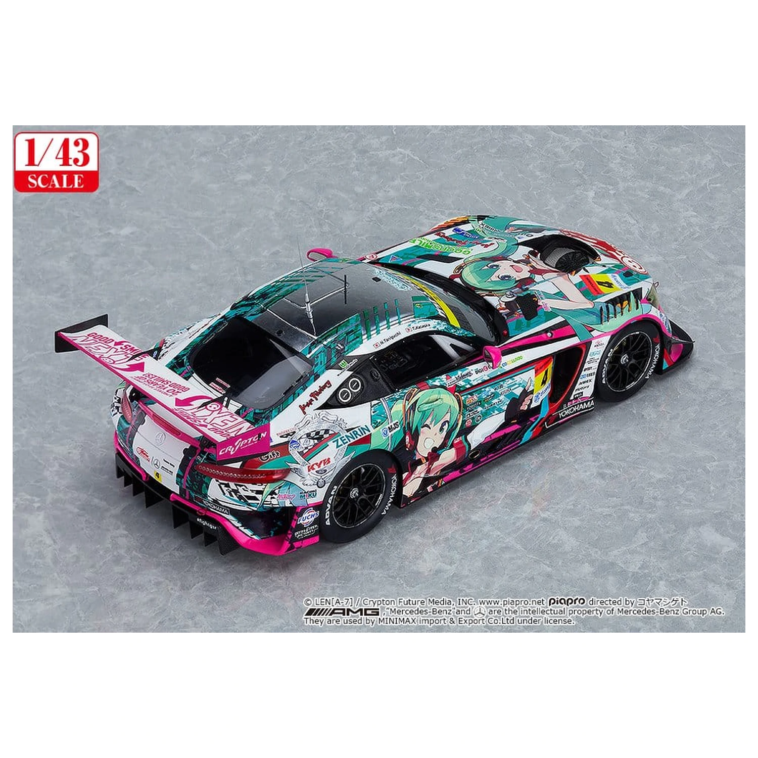 Hatsune Miku GT Project Vozilo 1/43 Good Smile Hatsune Miku AMG 2020 SUPER GT Okayama Test Ver. 11 cm fotografija izdelka