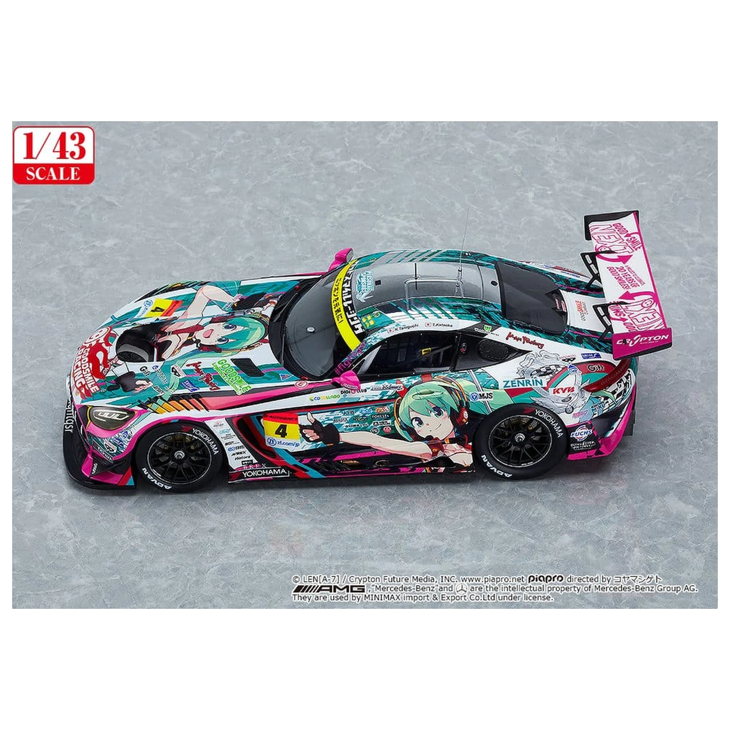 Hatsune Miku GT Project Vozilo 1/43 Good Smile Hatsune Miku AMG 2020 SUPER GT Okayama Test Ver. 11 cm fotografija izdelka