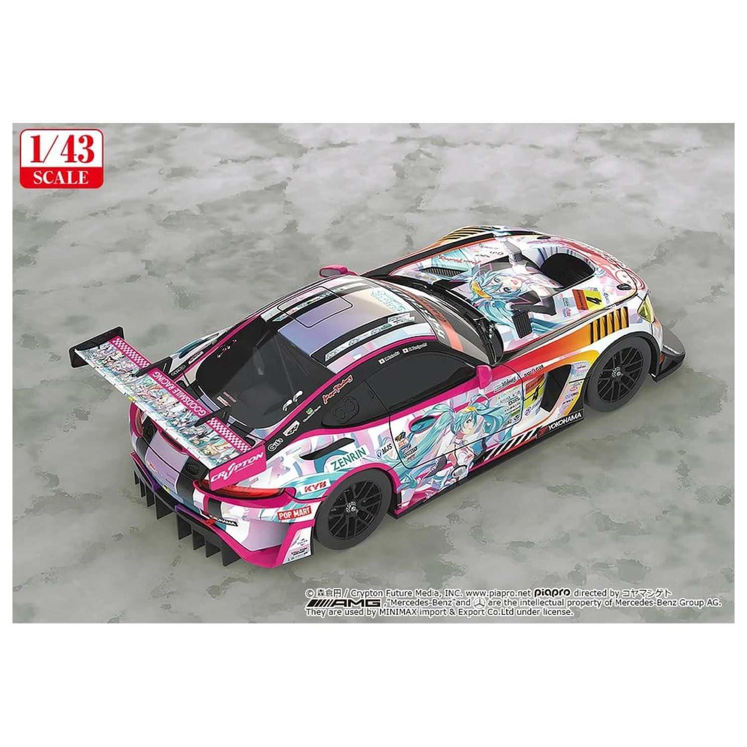 Hatsune Miku GT Project Vozilo 1/43 Good Smile Hatsune Miku AMG 2021 SUPER GT 100th Race Commemorative Ver. 11 cm fotografija izdelka