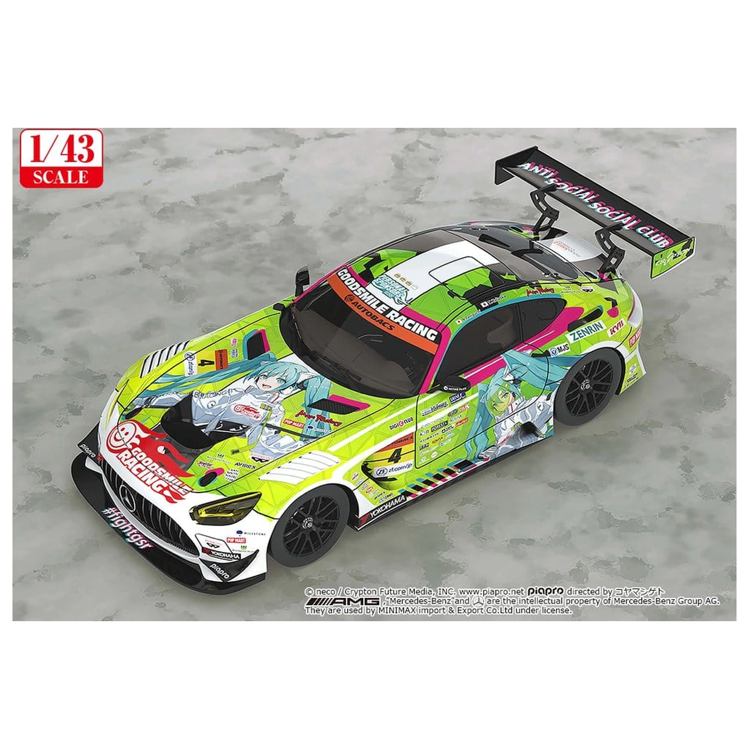 Hatsune Miku GT Project Vozilo 1/43 Good Smile Hatsune Miku AMG 2022 Season Opening Ver. 11 cm fotografija izdelka