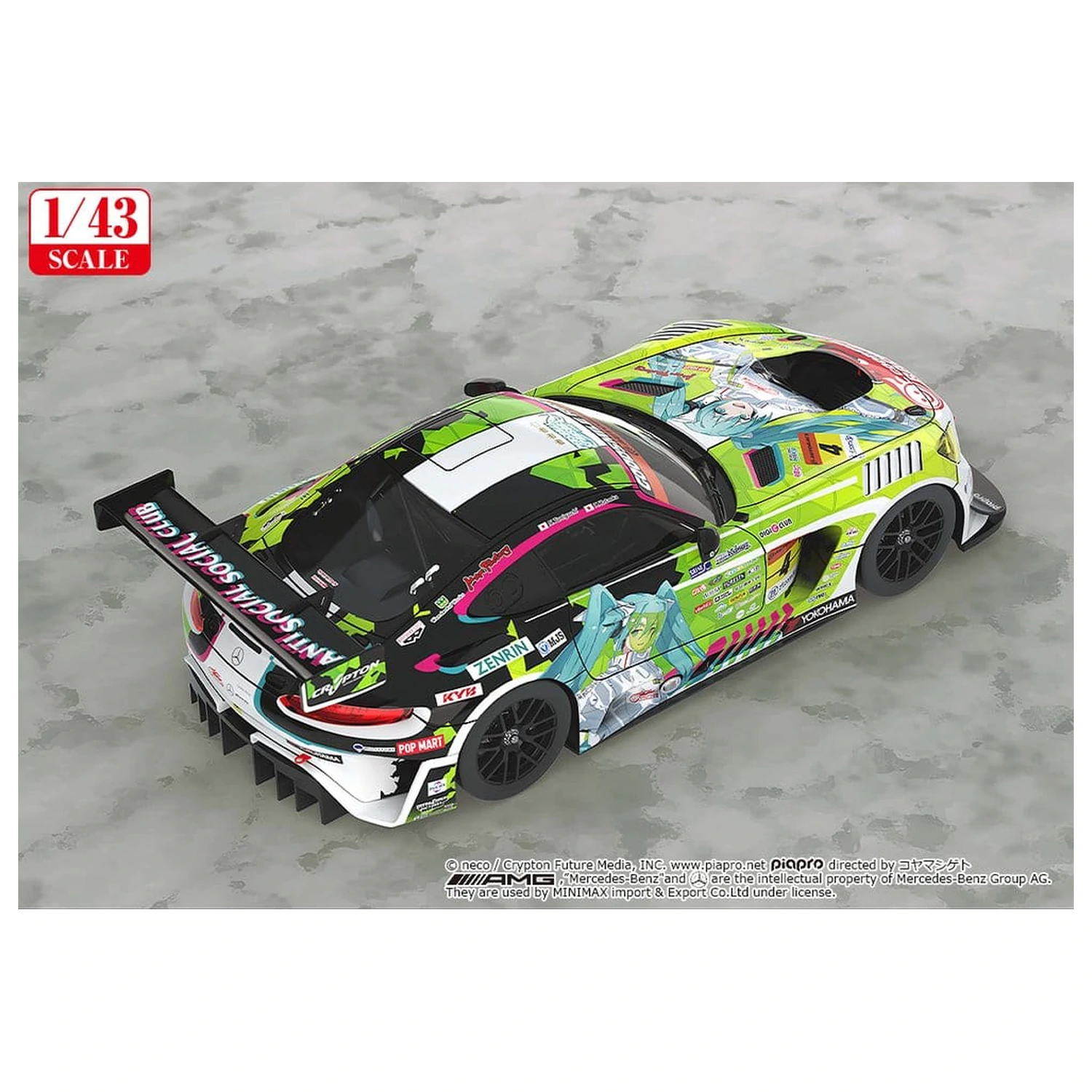 Hatsune Miku GT Project Vozilo 1/43 Good Smile Hatsune Miku AMG 2022 Season Opening Ver. 11 cm fotografija izdelka