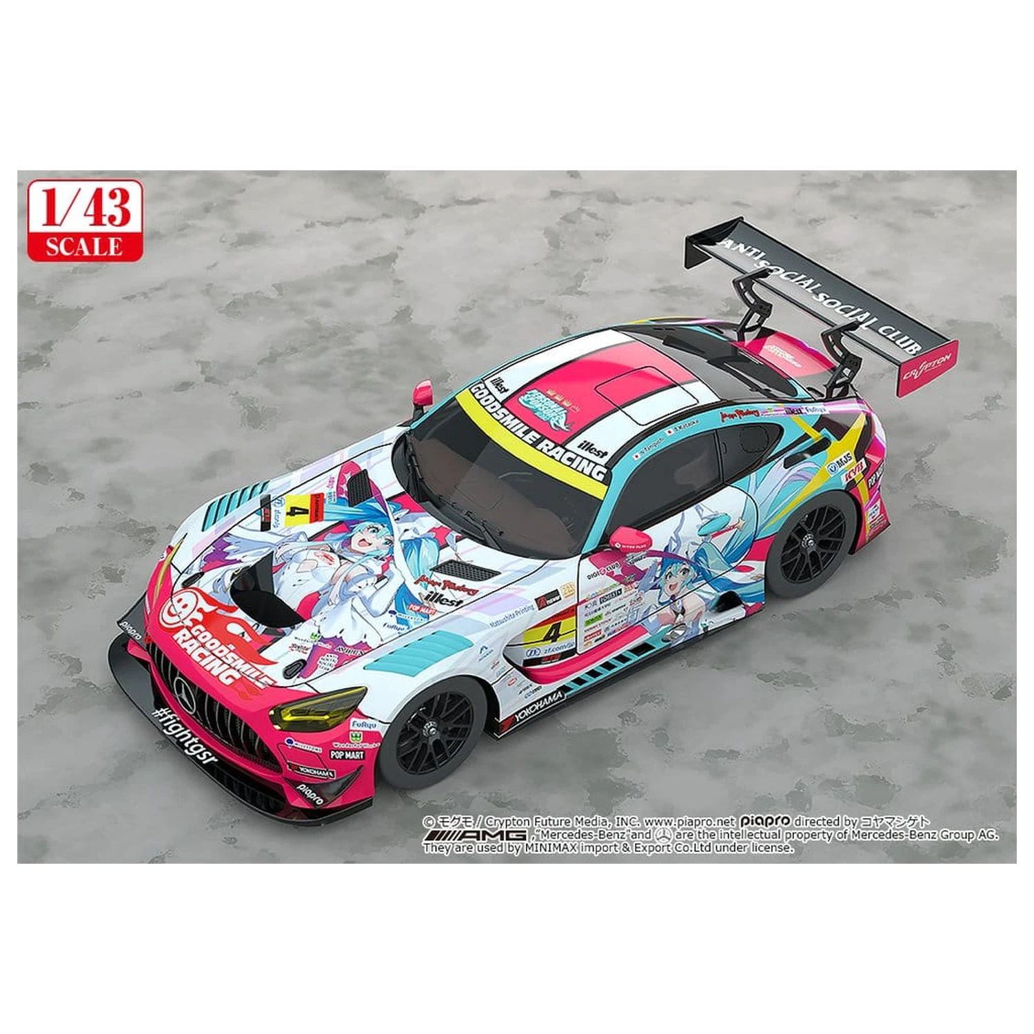 Hatsune Miku GT Project Vozilo 1/43 Good Smile Hatsune Miku AMG 2024 Season Opening Ver. 11 cm fotografija izdelka