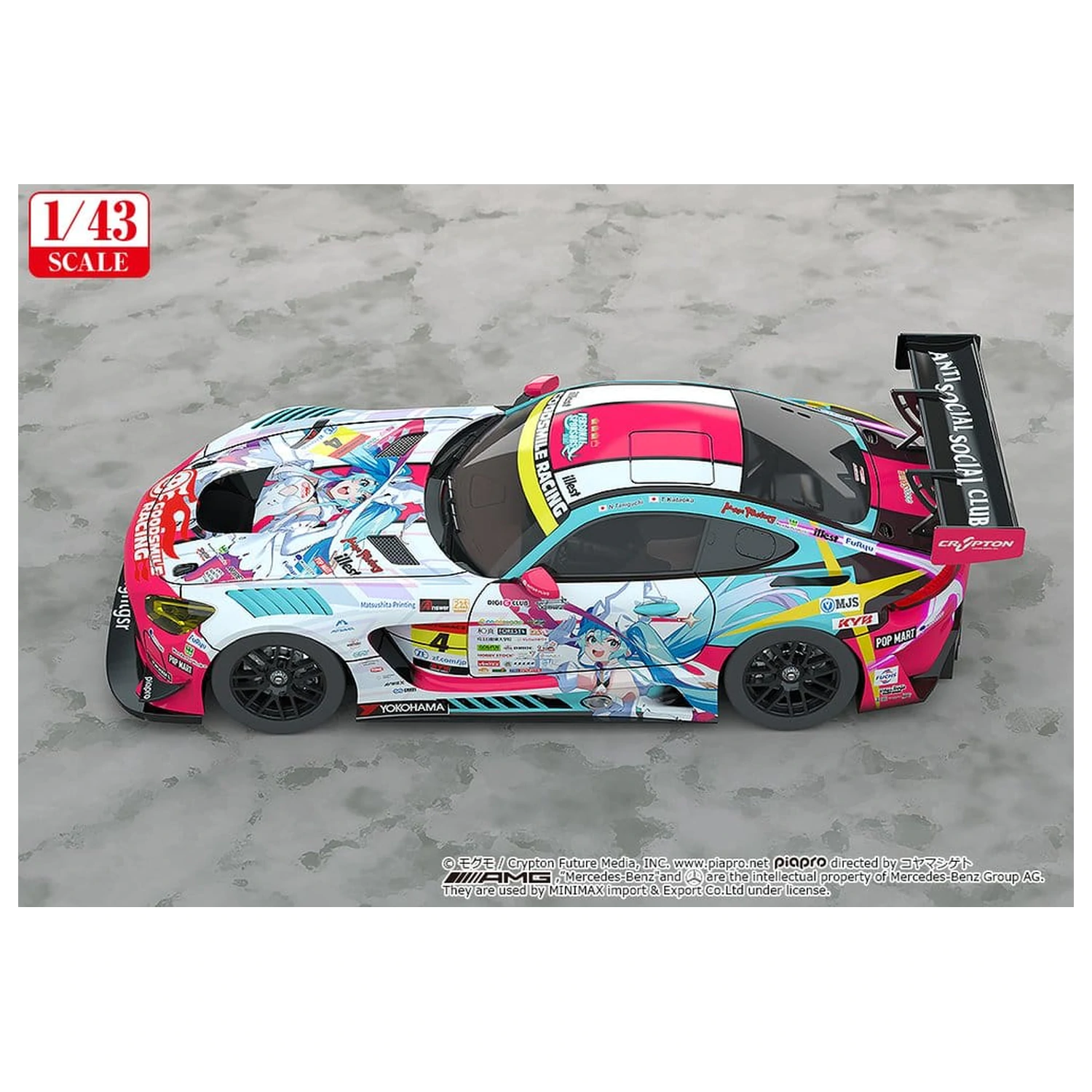 Hatsune Miku GT Project Vozilo 1/43 Good Smile Hatsune Miku AMG 2024 Season Opening Ver. 11 cm fotografija izdelka