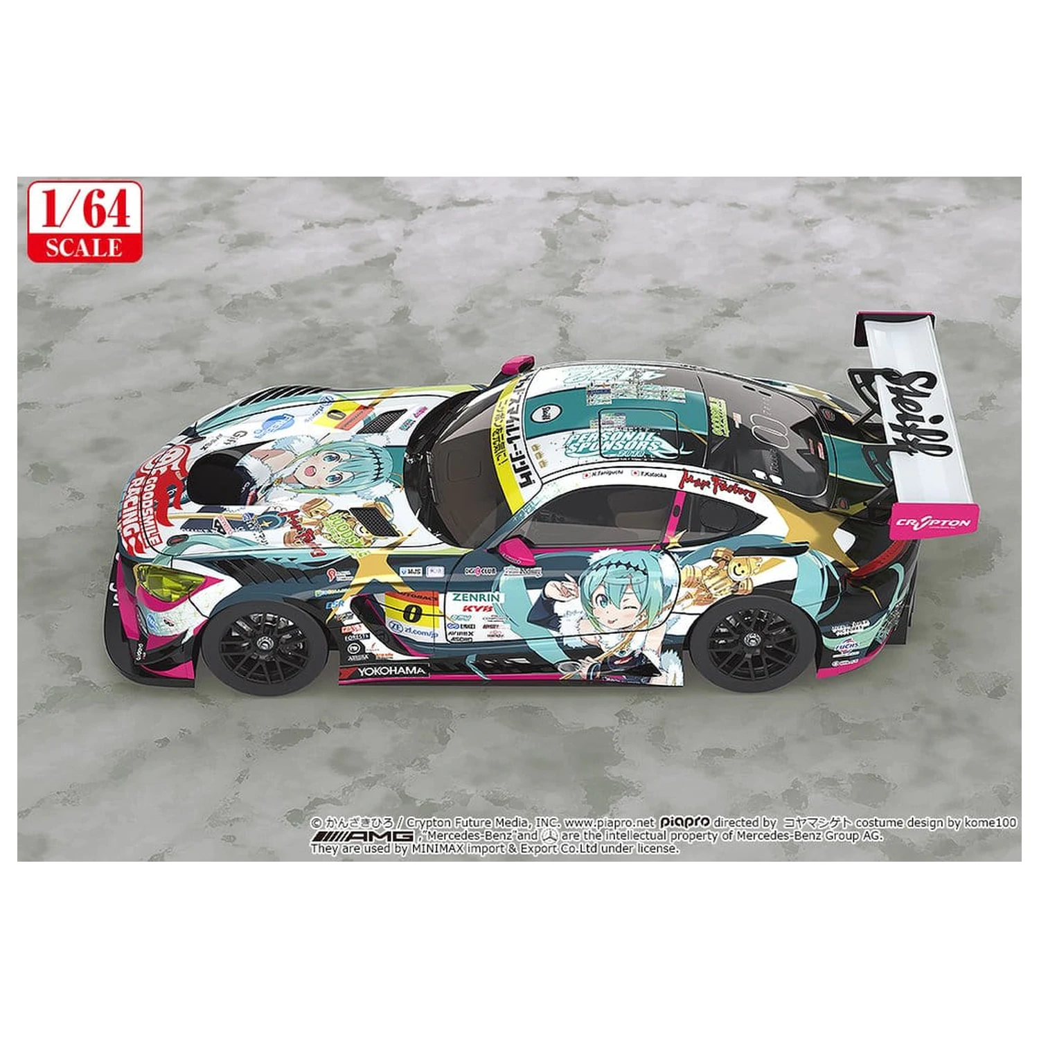 Hatsune Miku GT Project Vozilo 1/64 Good Smile Hatsune Miku AMG 2018 SUPER GT Ver. 7 cm fotografija izdelka