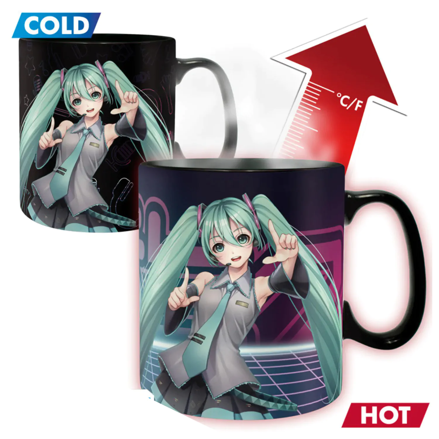 Hatsune Miku skodelica, ki spreminja barvo z vročino fotografija izdelka