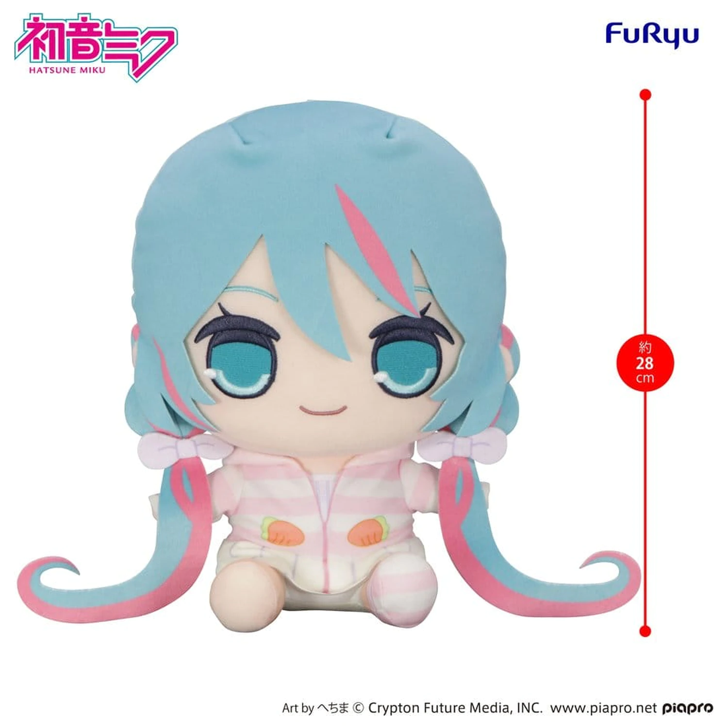 Hatsune Miku Kyurumaru velika plišasta figura v pižami s kapuco z zajčjimi ušesi 28 cm fotografija izdelka