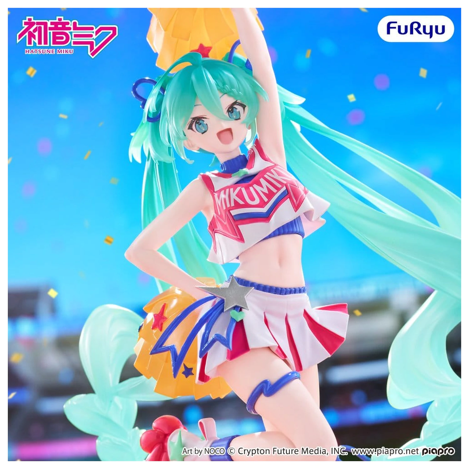 Hatsune Miku Muchute PVC figura, cheerleader verzija, 22 cm fotografija izdelka