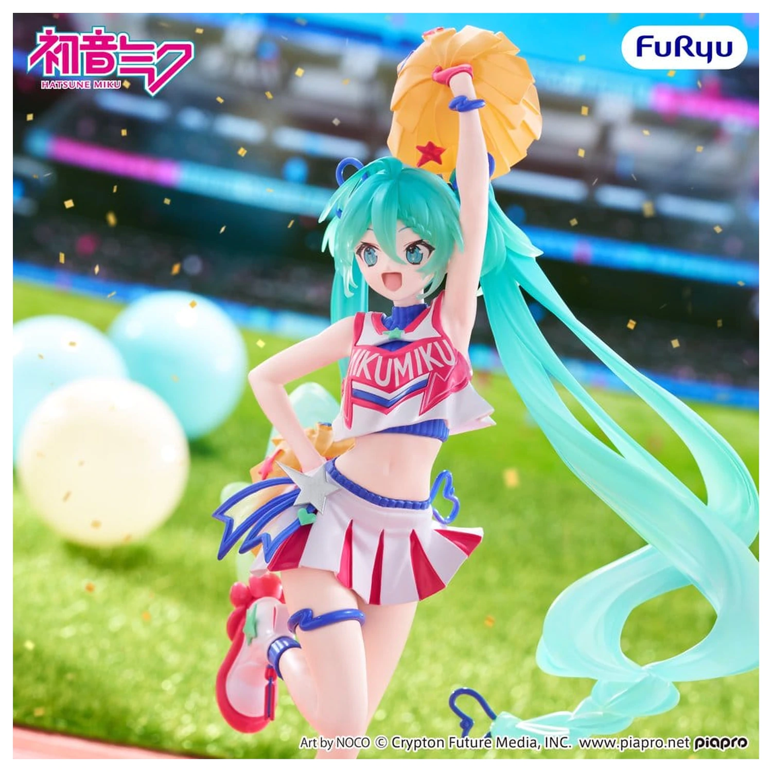 Hatsune Miku Muchute PVC figura, cheerleader verzija, 22 cm fotografija izdelka