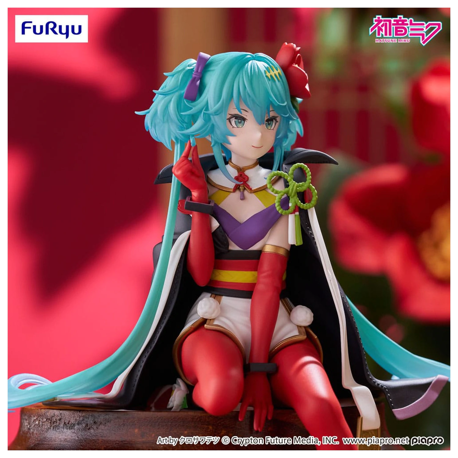 Hatsune Miku Noodle Stopper PVC kip Cvetna vila kamelija 15 cm fotografija izdelka