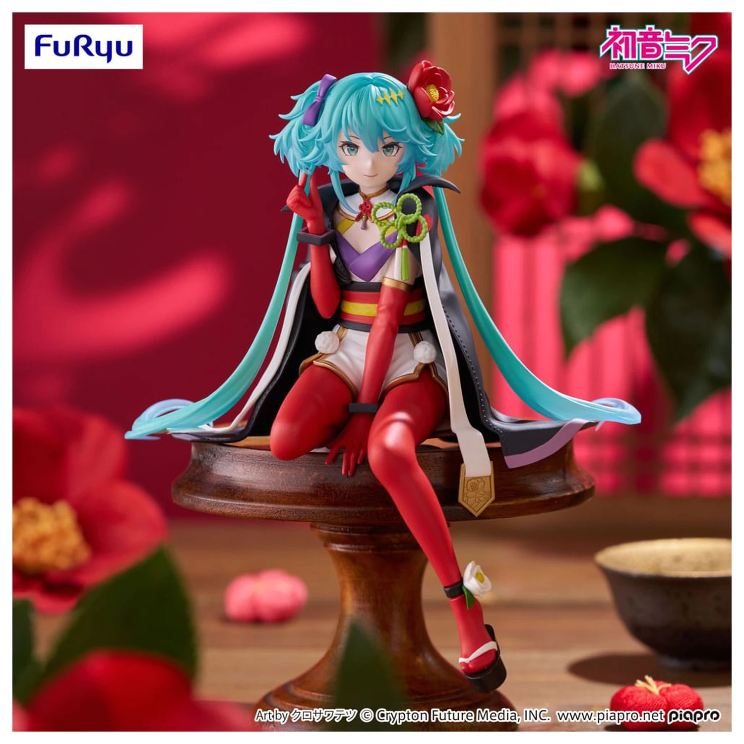 Hatsune Miku Noodle Stopper PVC kip Cvetna vila kamelija 15 cm fotografija izdelka