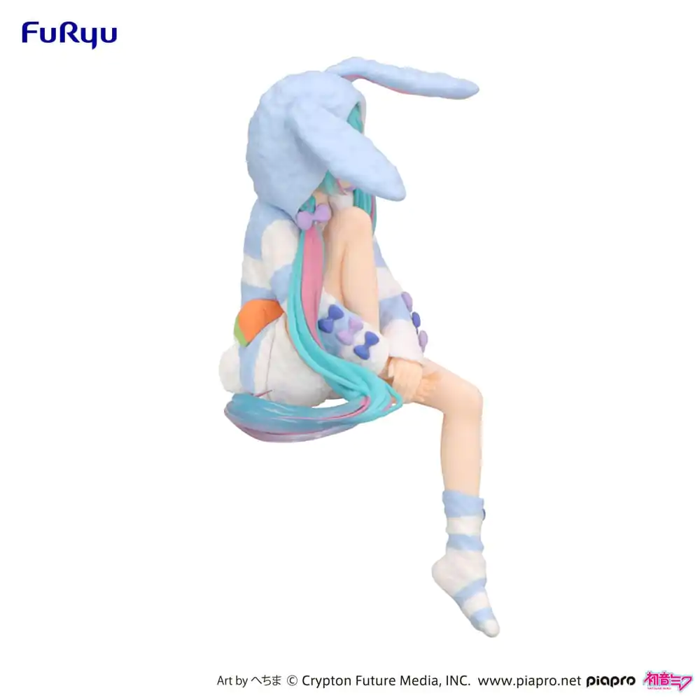 Hatsune Miku Noodle Stopper PVC Kip Hatsune Miku Rabbit Ear Hood Pajama Blue Color Ver. 14 cm fotografija izdelka