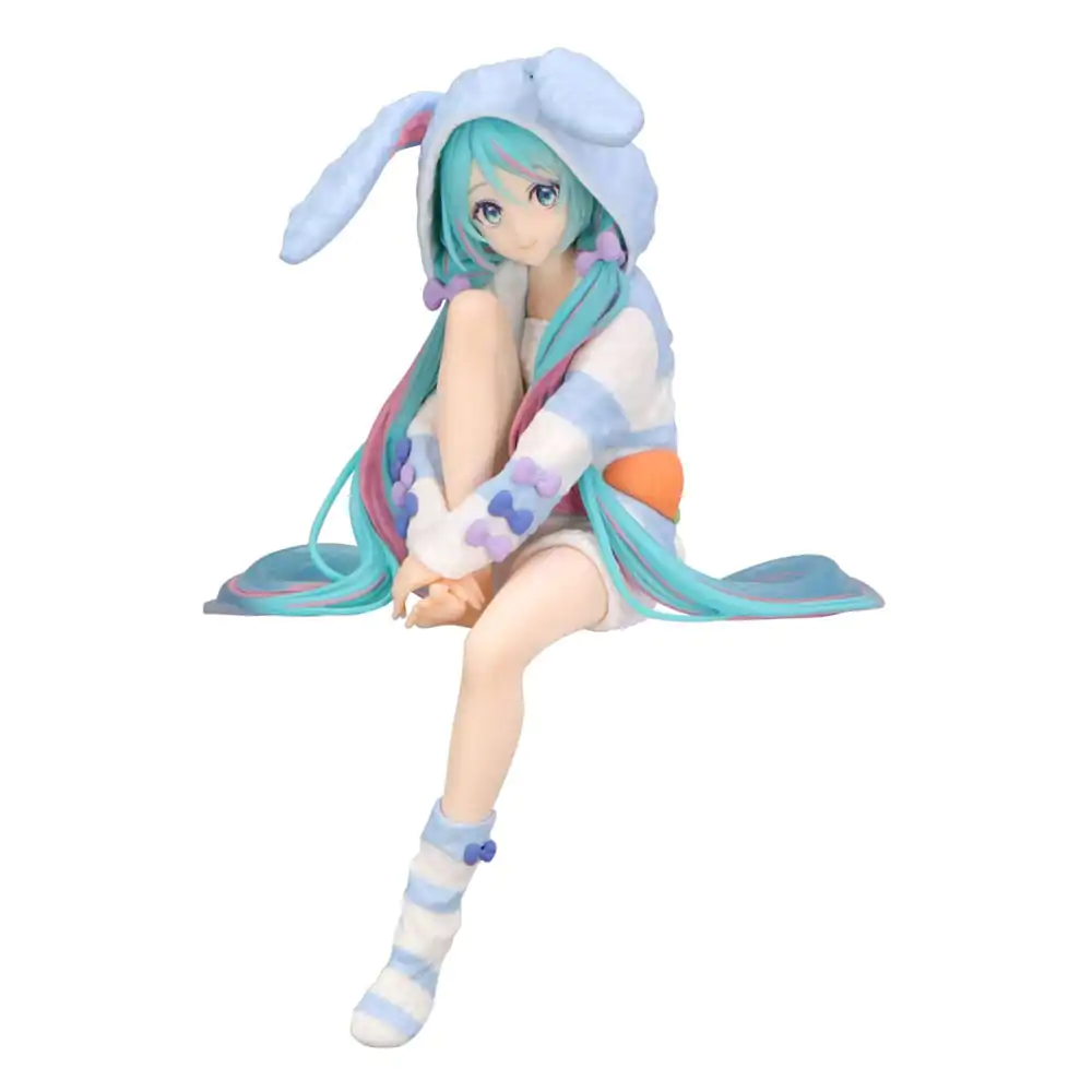 Hatsune Miku Noodle Stopper PVC Kip Hatsune Miku Rabbit Ear Hood Pajama Blue Color Ver. 14 cm fotografija izdelka