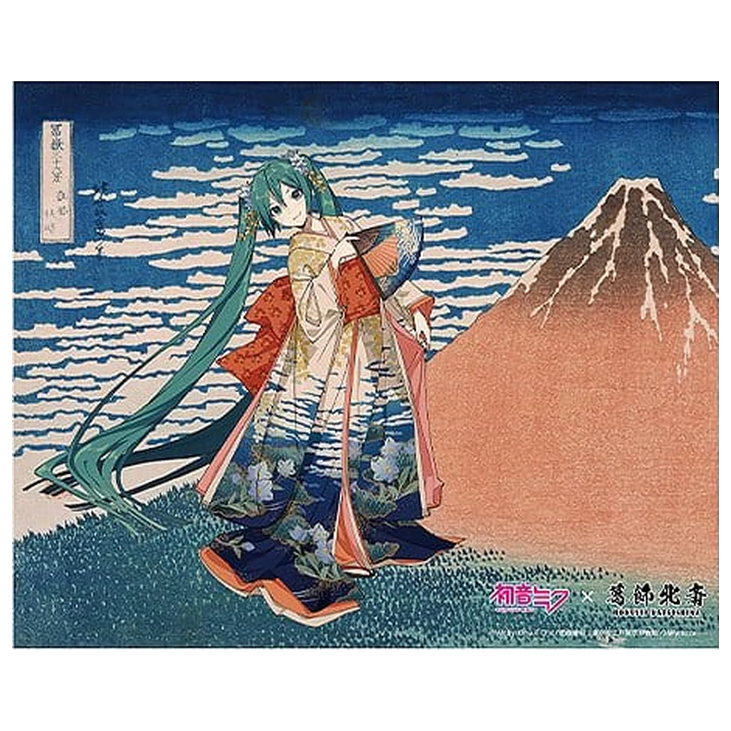 Hatsune Miku x Katsushika Hokusai iXima umetniško platno The Great Wave off Kanagawa/Fine Wind, Clear Morning 27 x 22 cm fotografija izdelka