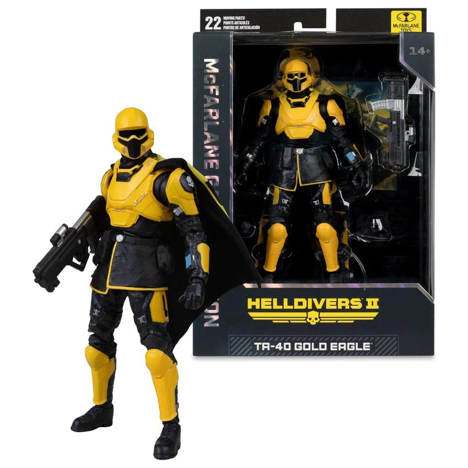 Helldivers II McFarlane Gaming Edition Akcijska figura T4-40 Gold Eagle 18 cm fotografija izdelka