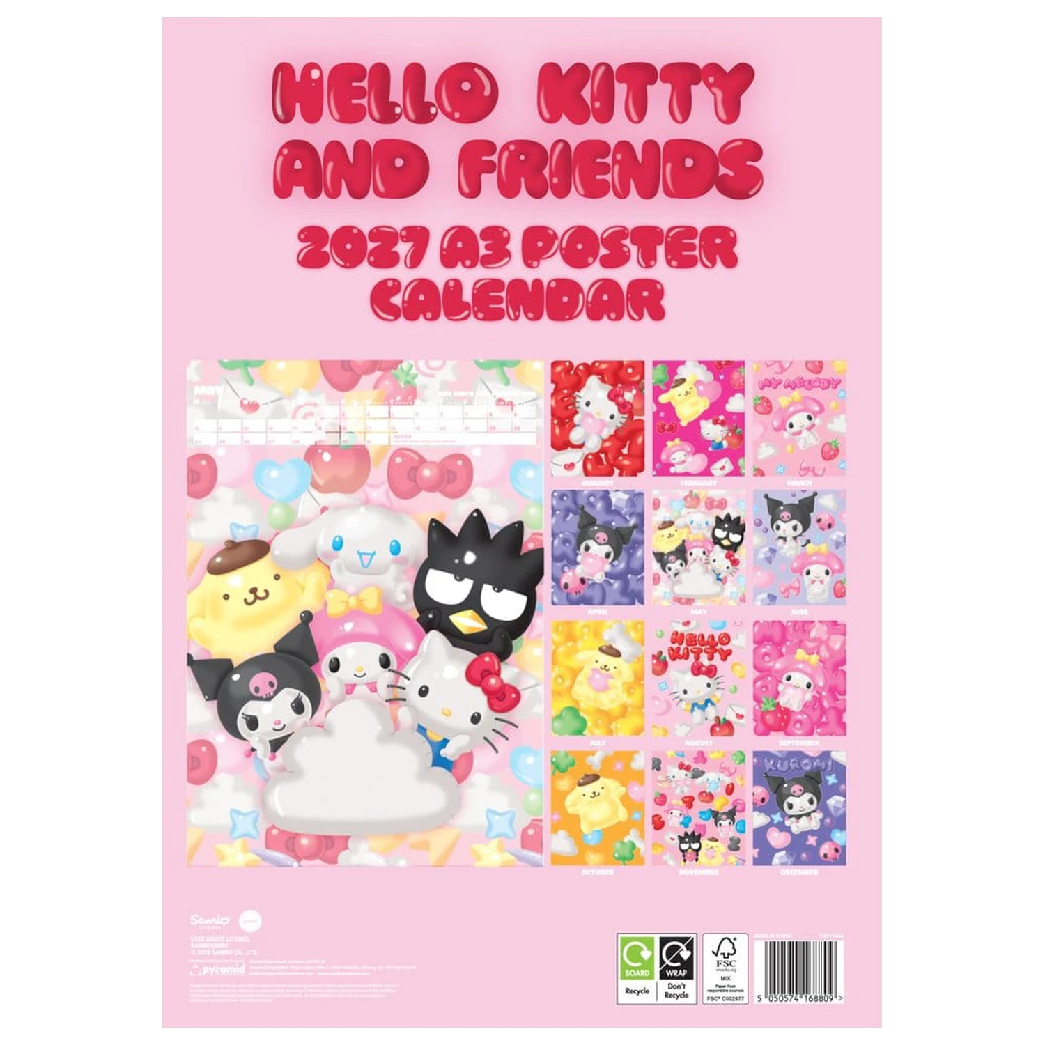 Hello Kitty Koledar A3 Plakat 2027 fotografija izdelka