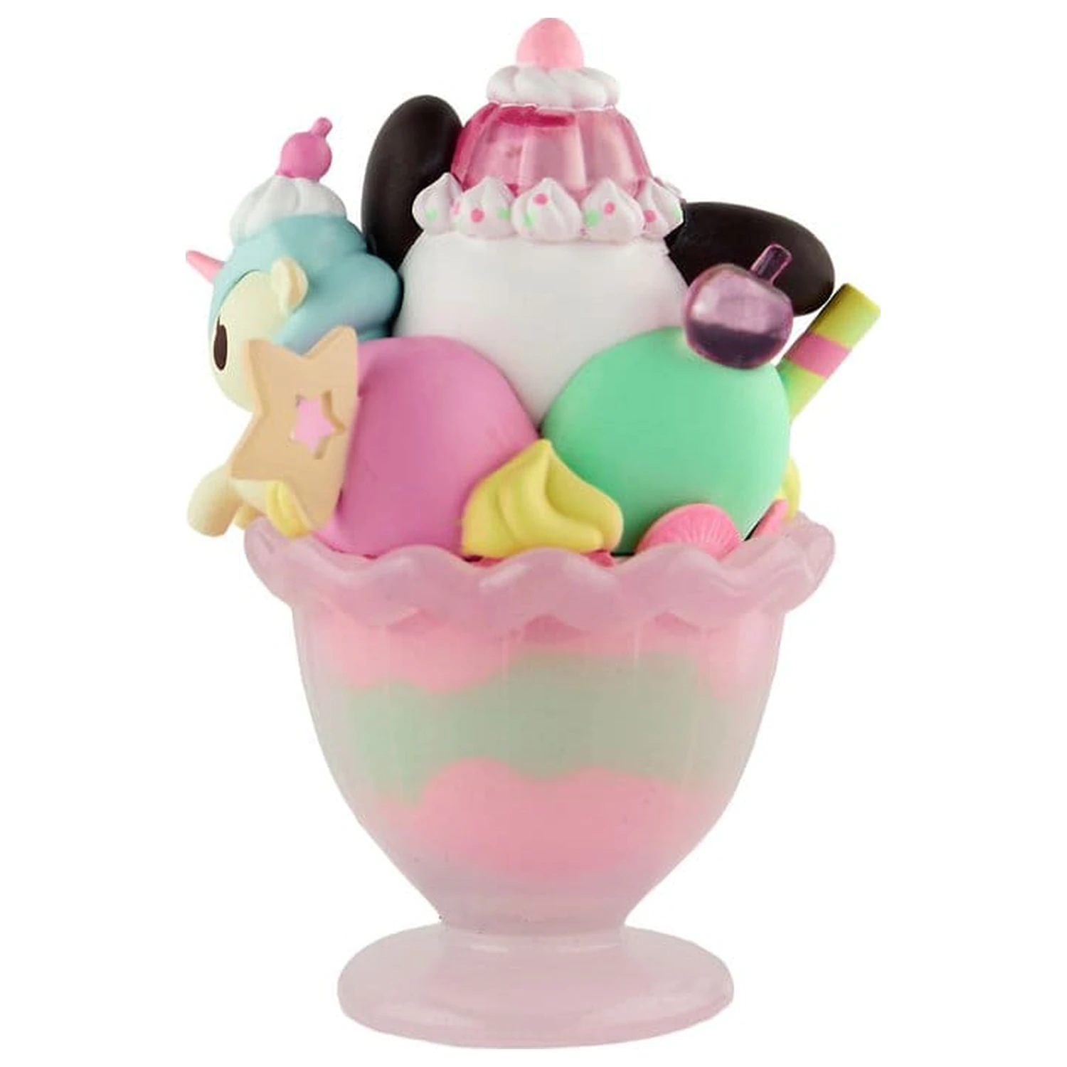 Hello Kitty & Friends Okenska škatla figura Fast Food Pochacco Pink Unicorn Sundae 9 cm fotografija izdelka