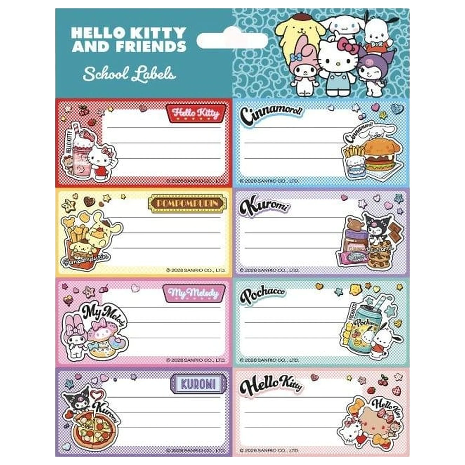 Hello Kitty and Friends Nalepke za šolo American Diner različica fotografija izdelka