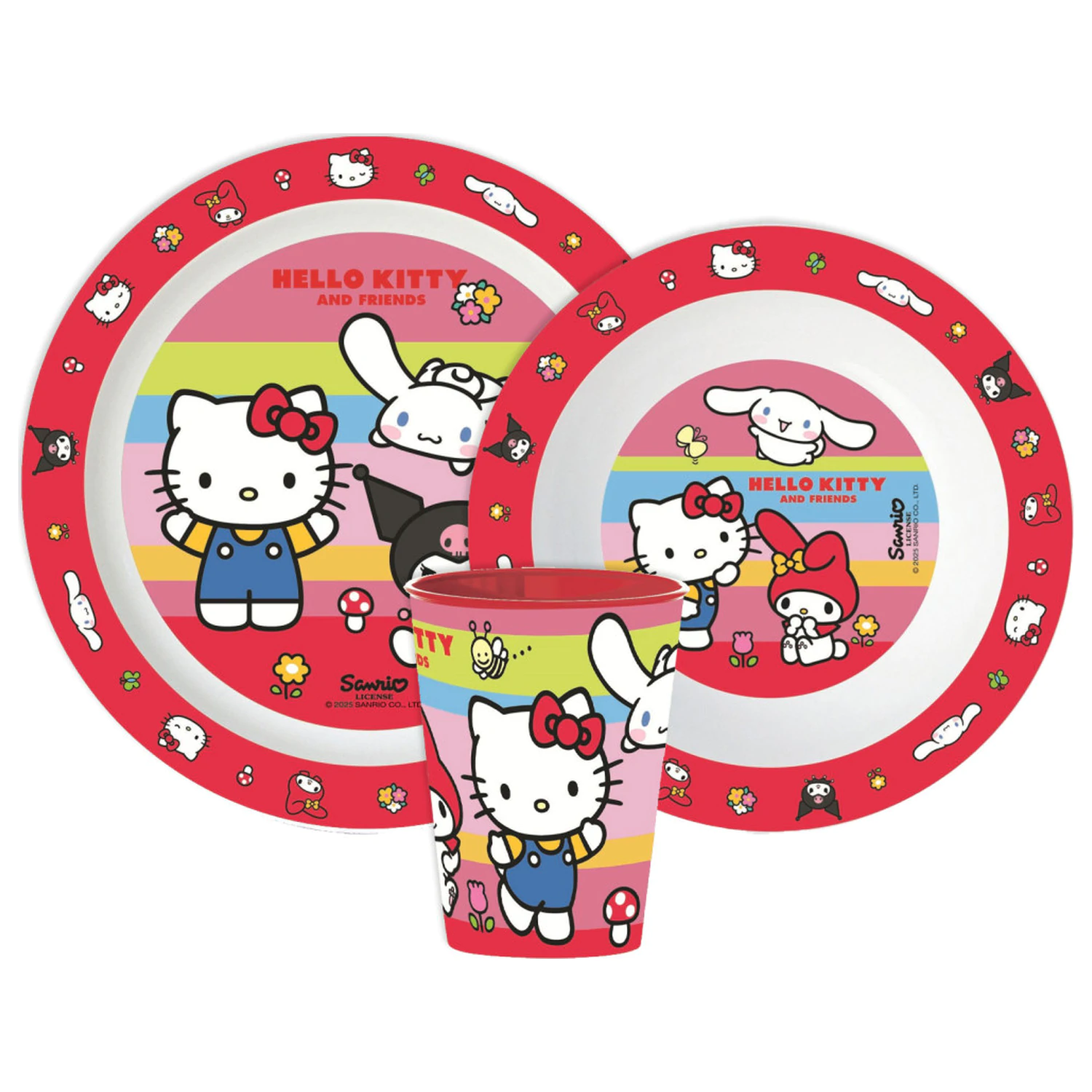 Hello Kitty And Friends set posode, set mikro plastike, s 260 ml skodelico fotografija izdelka