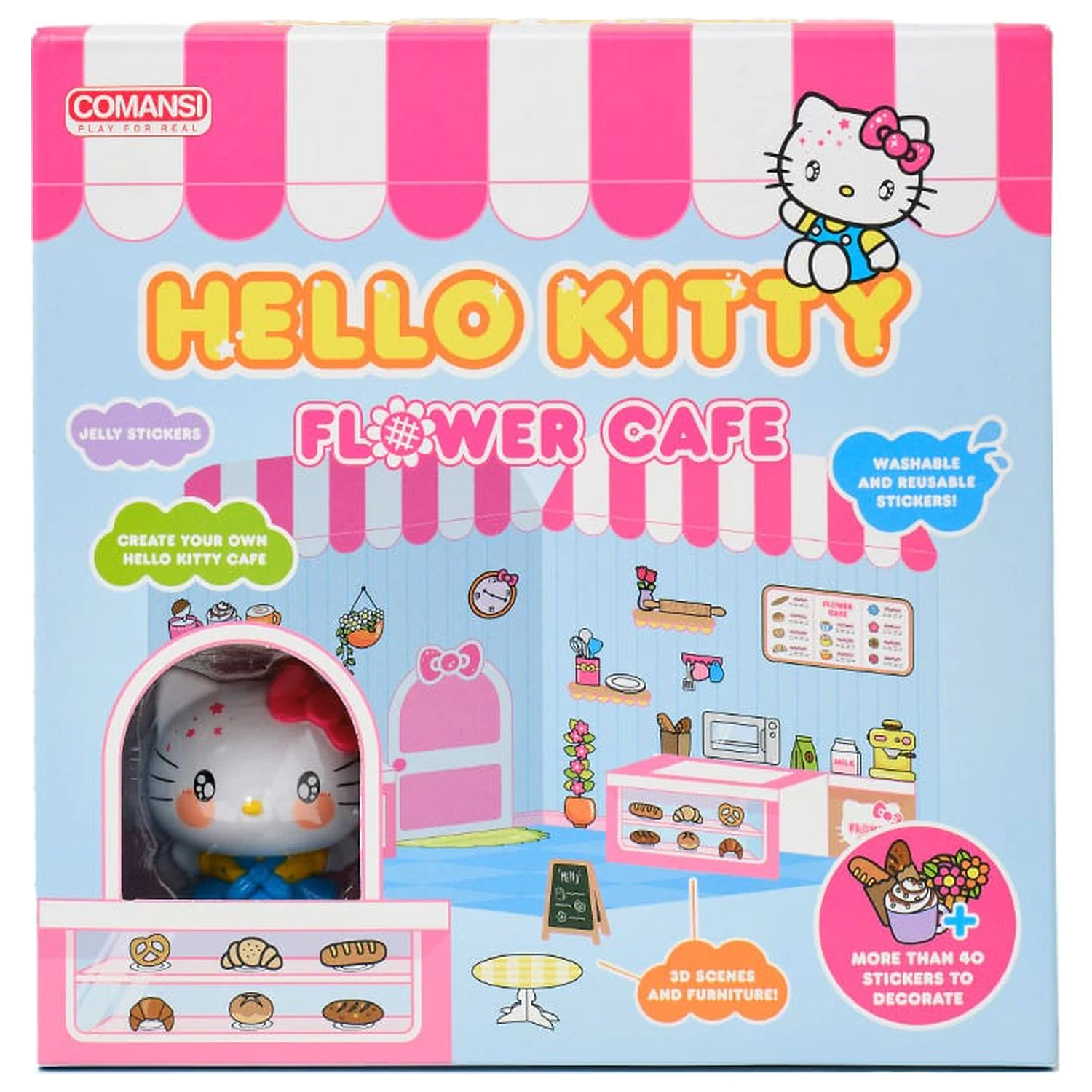 Hello Kitty and Friends Mini figurica Hiša nalepk Hello Kitty Flower Café fotografija izdelka