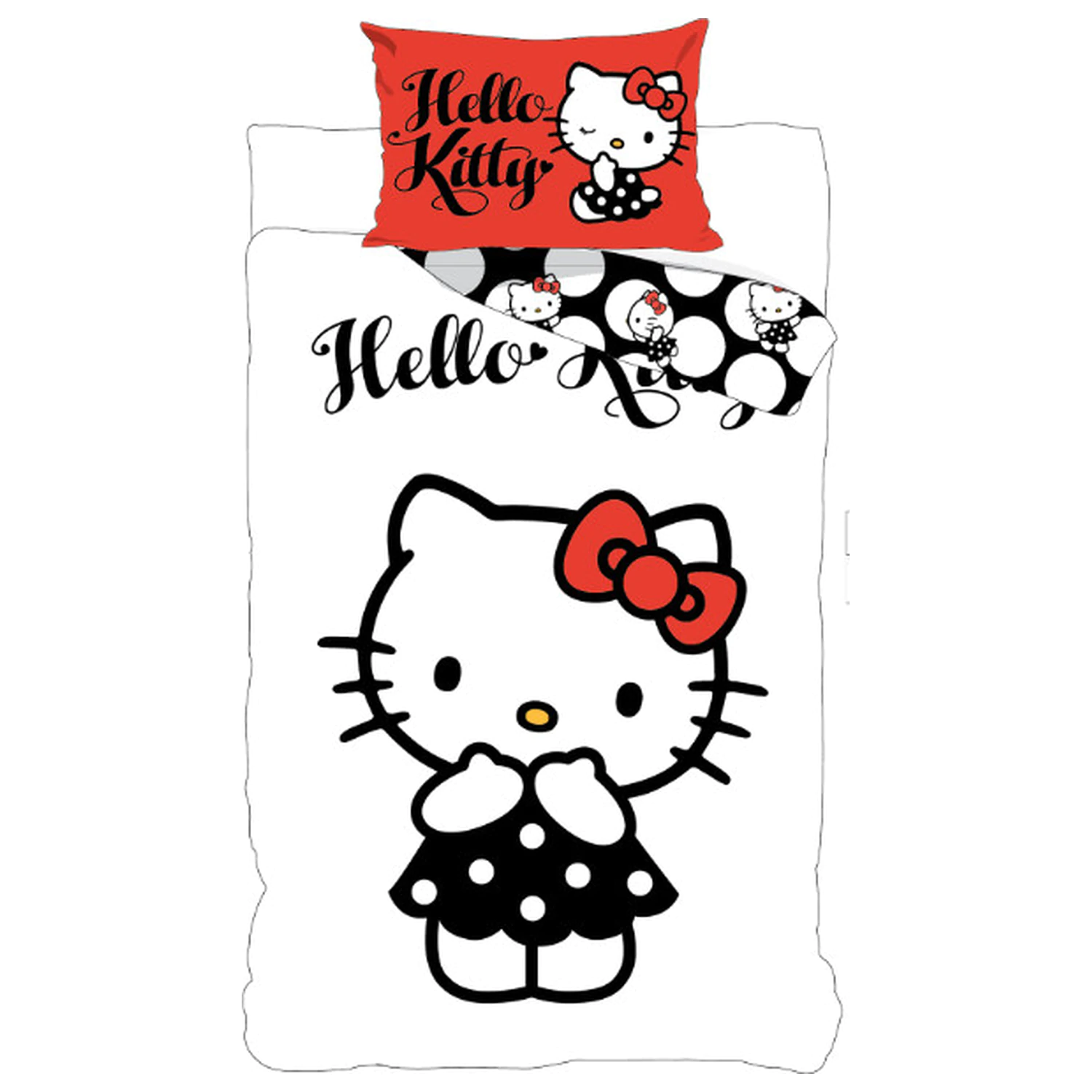 Hello Kitty Black Dress Otroška, predšolska prevleka za odejo fotografija izdelka