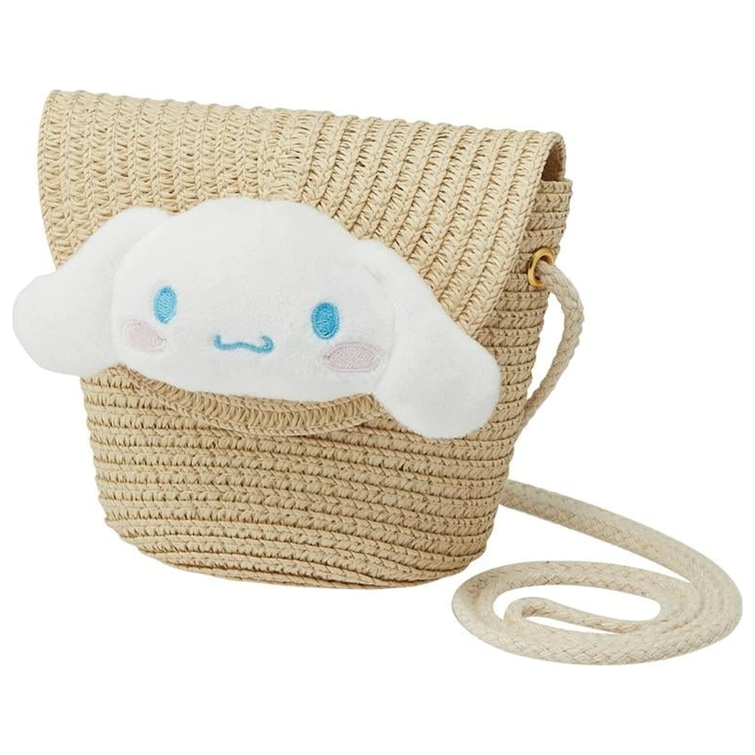 Hello Kitty Cinnamoroll slamnata crossbody torba 13.8x13cm fotografija izdelka