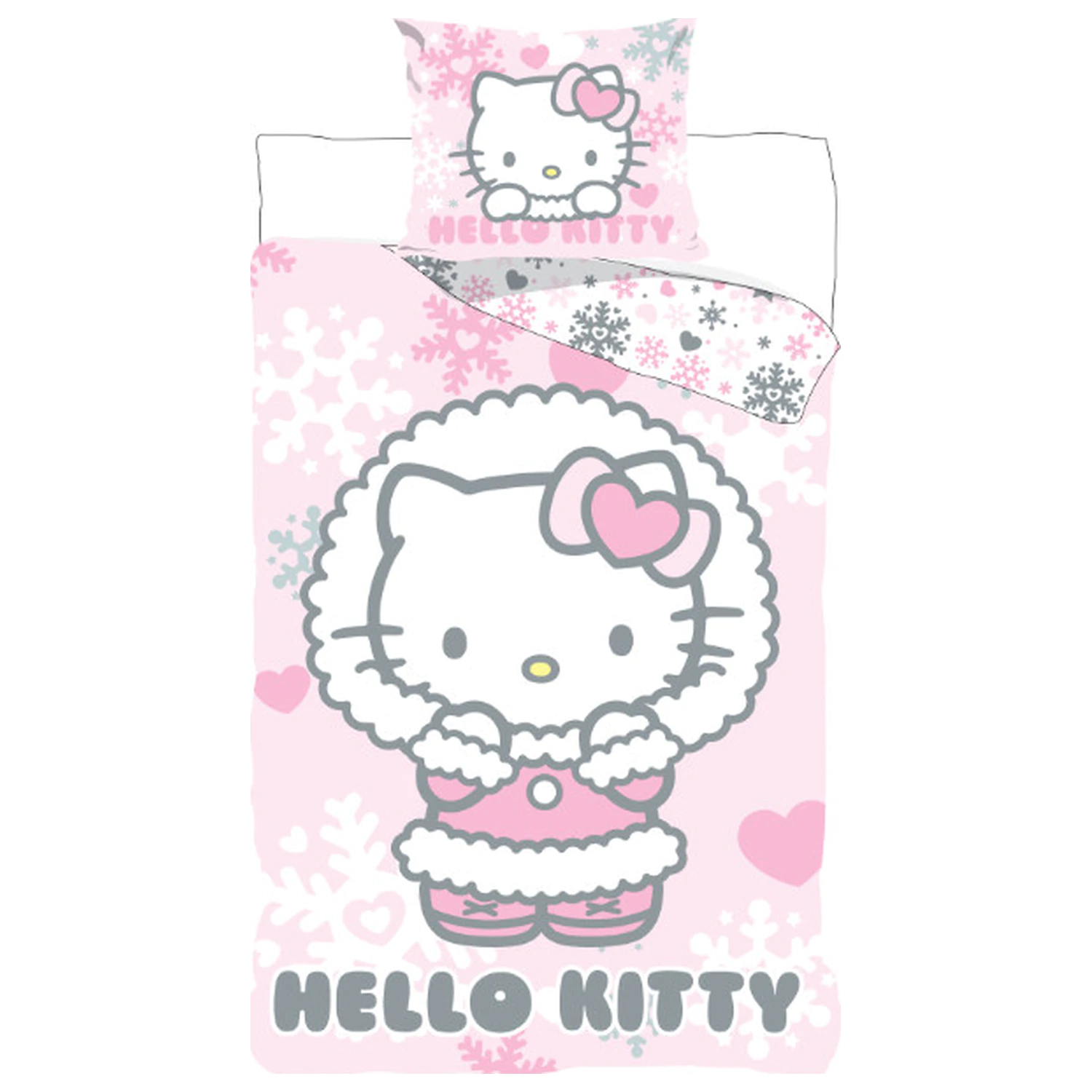 Hello Kitty Cozy Winter otroška, predšolska prevleka za odejo fotografija izdelka