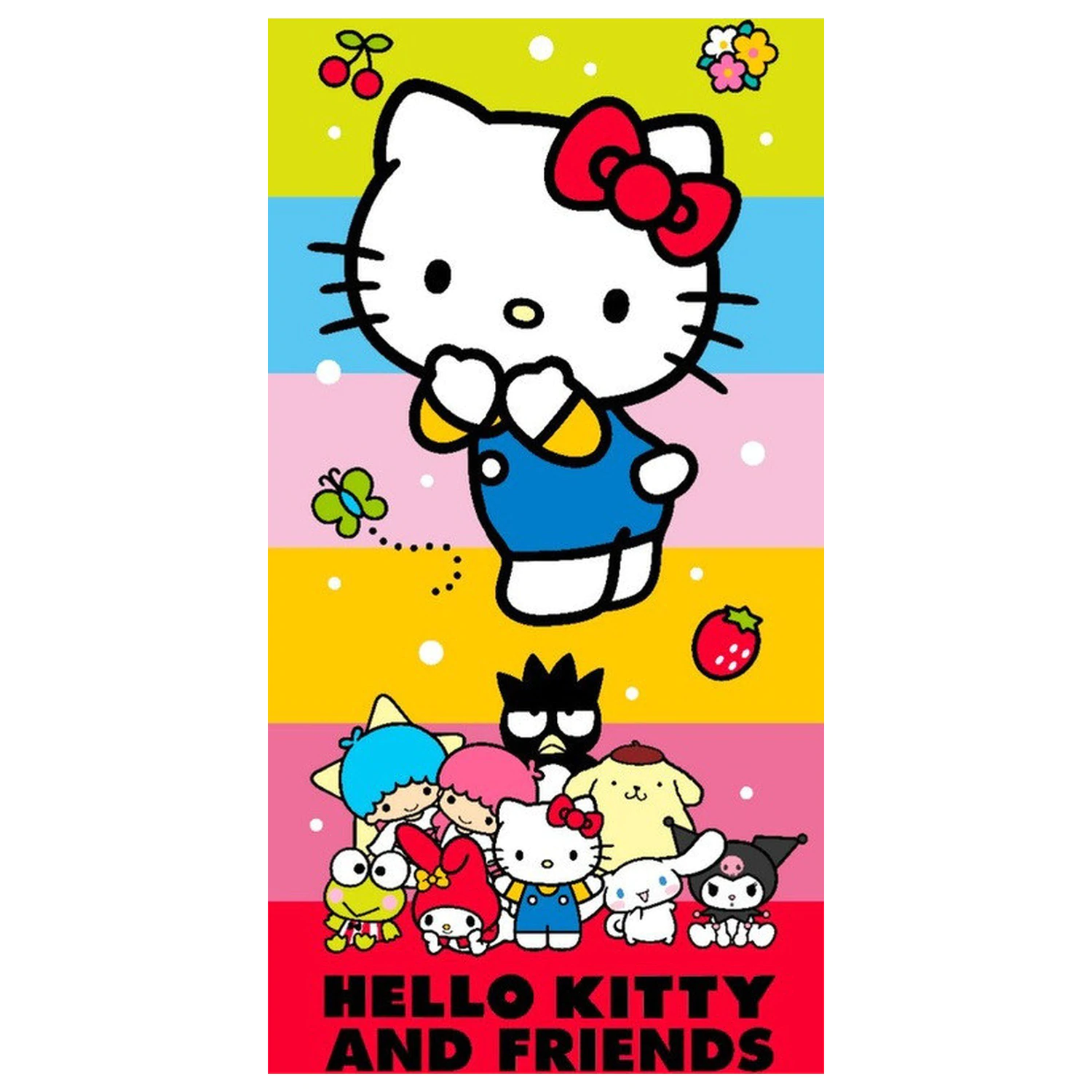 Hello Kitty Cute Friends brisača 70x140 cm fotografija izdelka