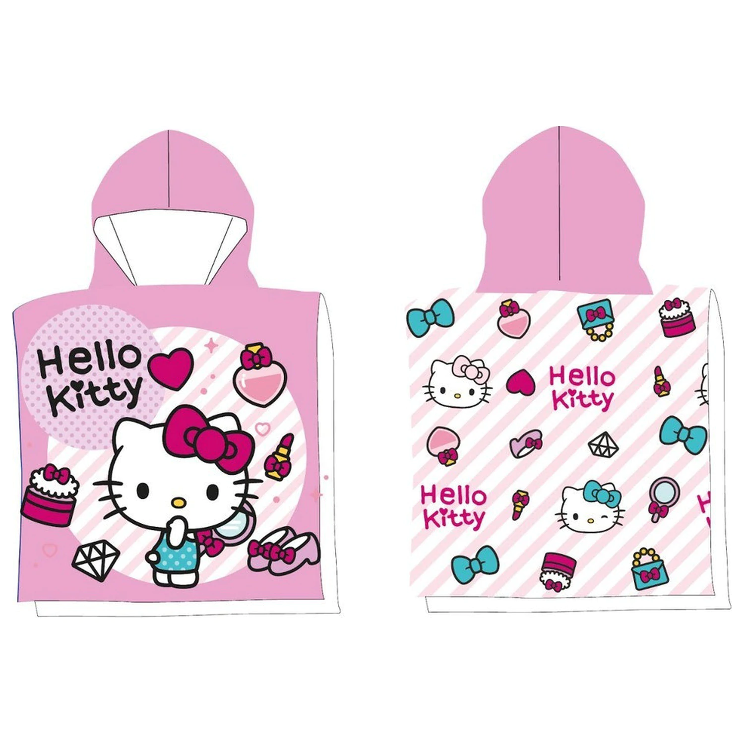 Hello Kitty Fashion Beach Towel Poncho 50x100 cm brisača za na plažo pončo fotografija izdelka