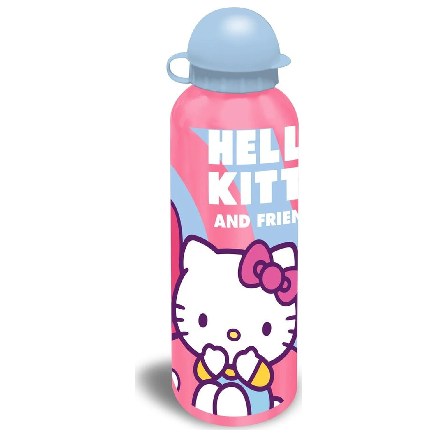Hello Kitty Friends prikupna aluminijasta steklenička za vodo s pokrovčkom za pitje 500 ml fotografija izdelka