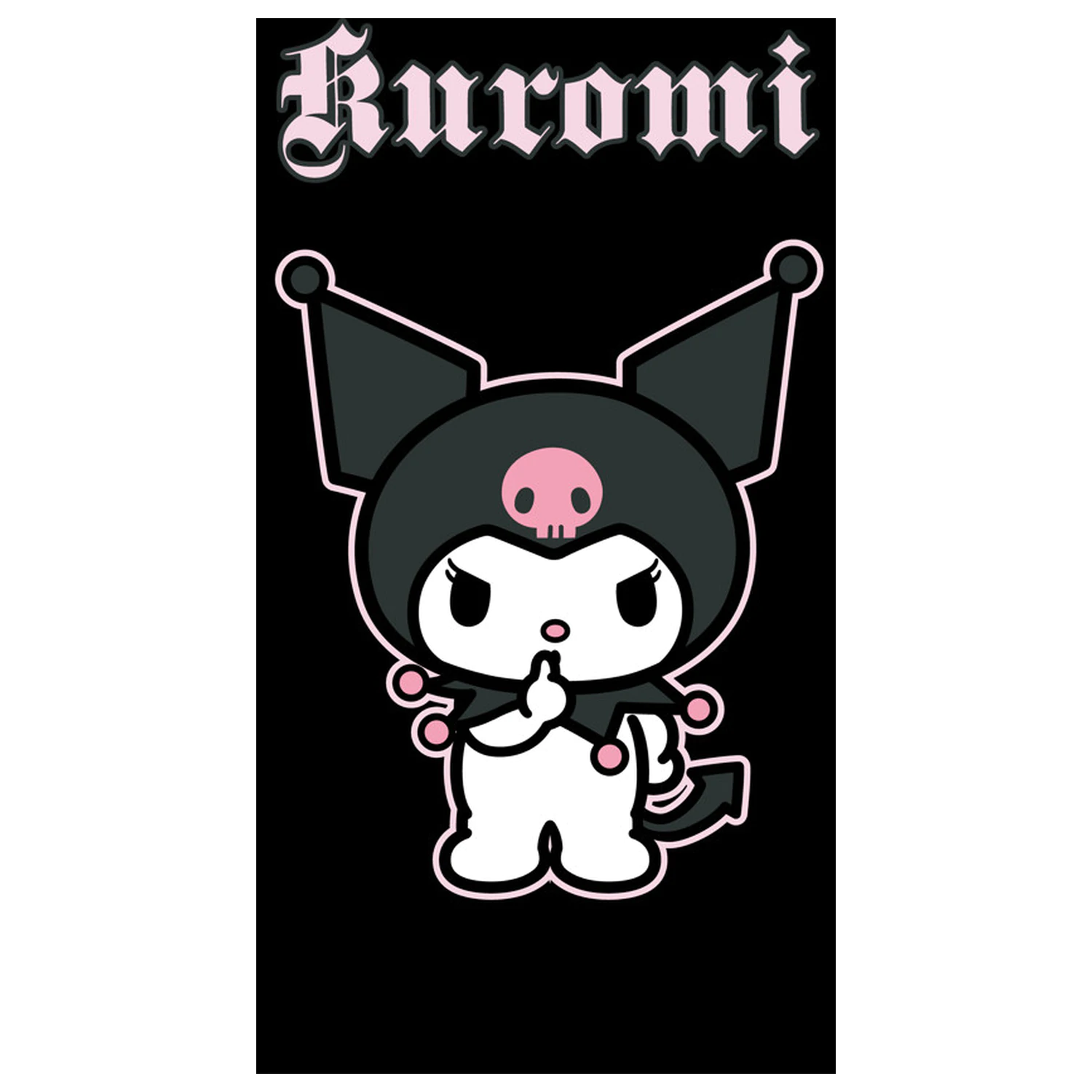 Hello Kitty Kuromi Black Brisača 70x140cm fotografija izdelka