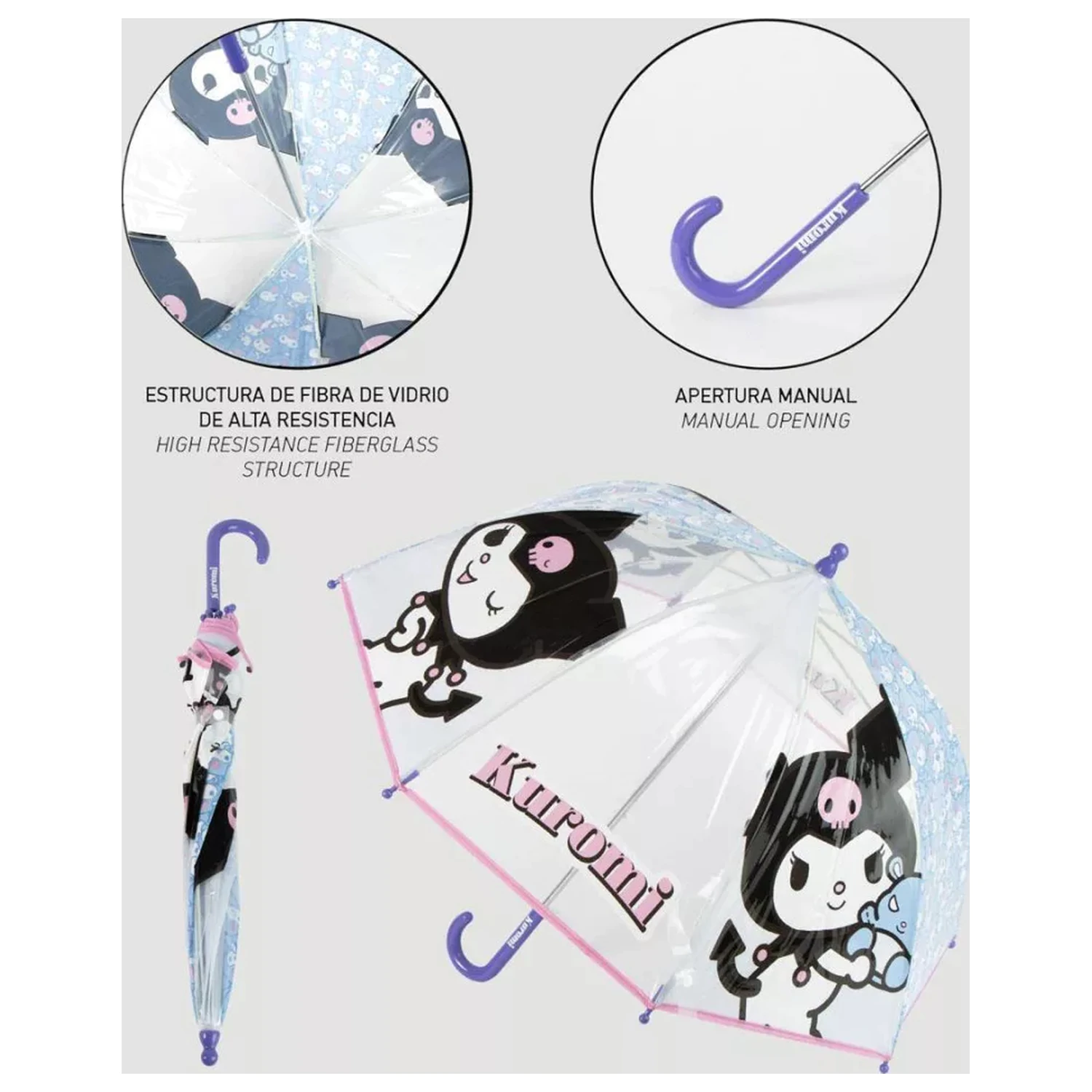 Hello Kitty Kuromi Otroški prozorni dežnik fotografija izdelka