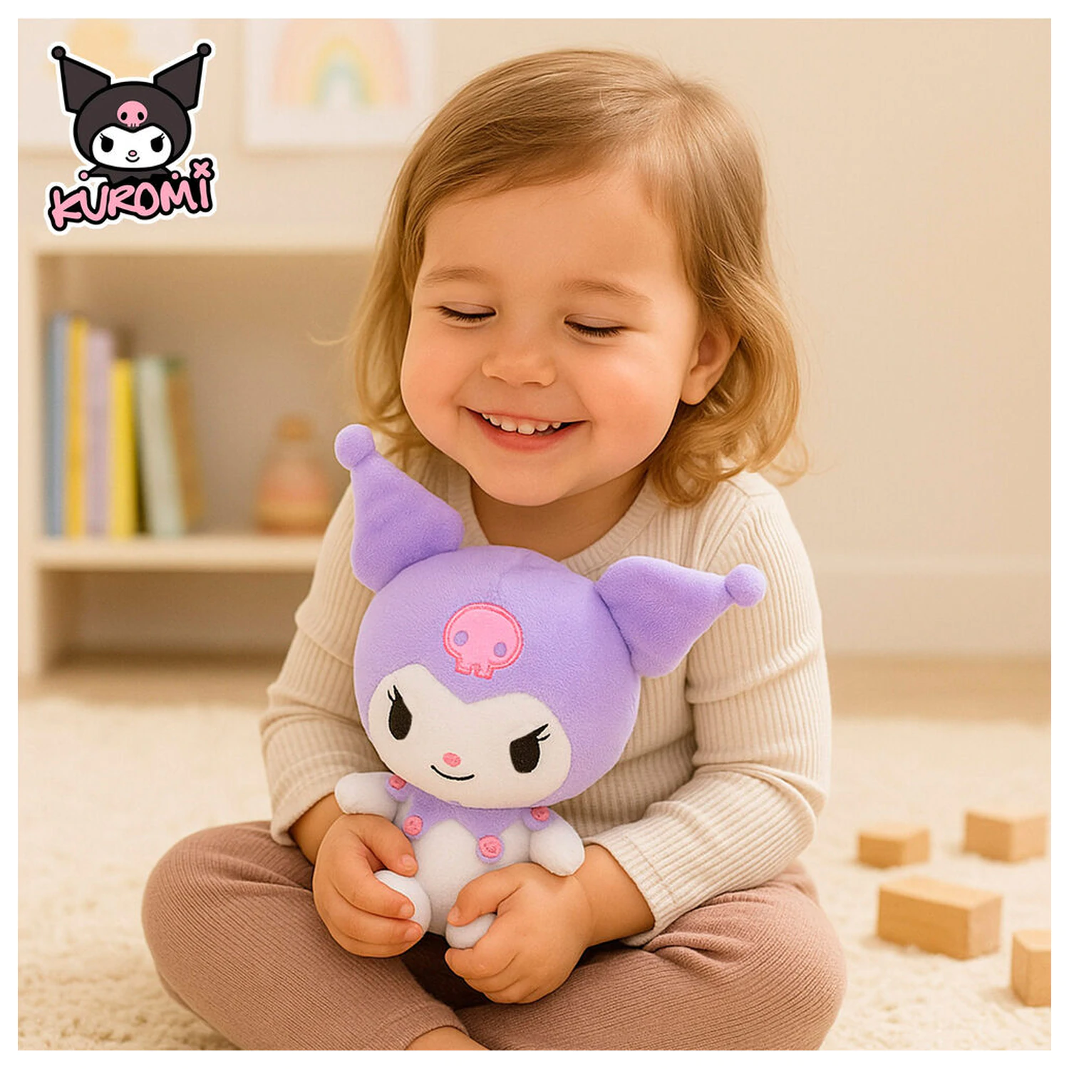 Hello Kitty Kuromi plišasta igrača 19,5 cm fotografija izdelka