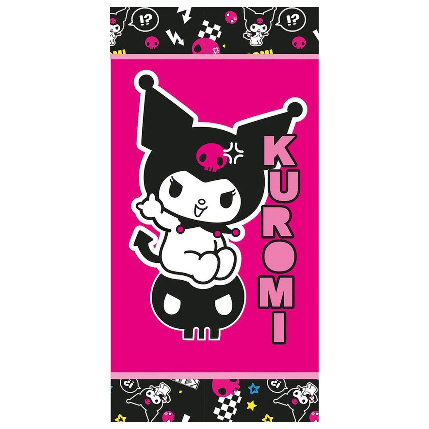 Hello Kitty Kuromi Rebel brisača 70x140 cm fotografija izdelka