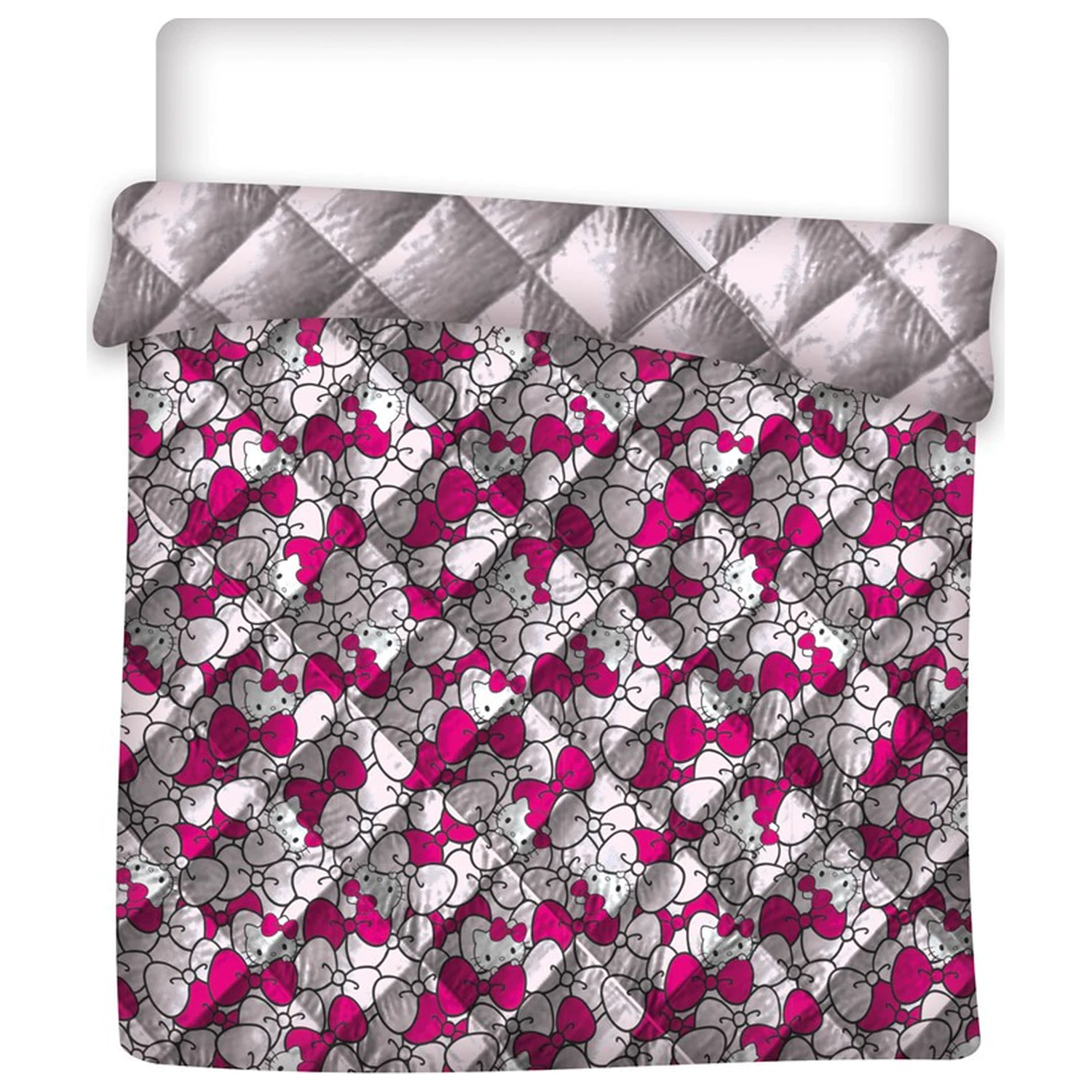 Hello Kitty Pink Bow Prešita Prevleka za odejo, odeja 240x220cm fotografija izdelka