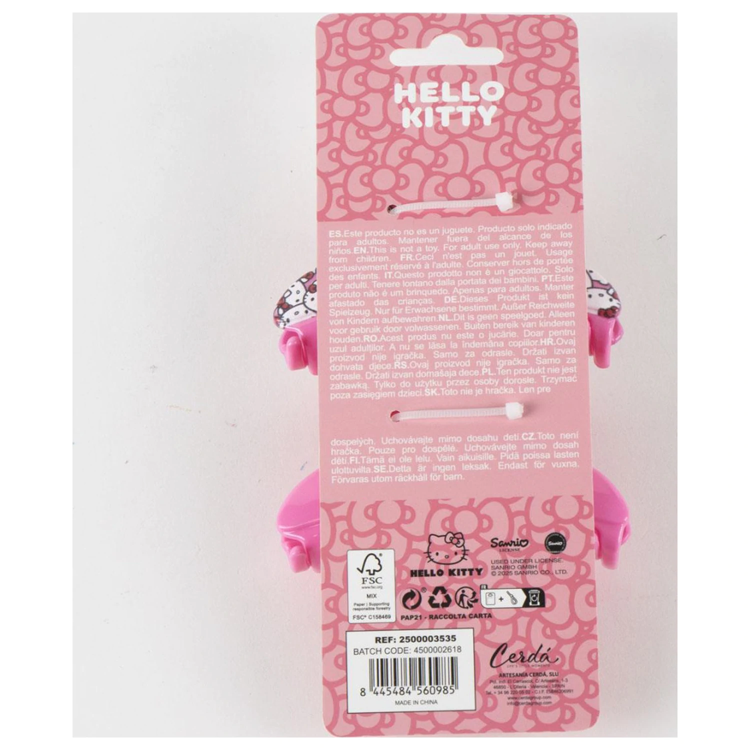 Hello Kitty roza set sponk za lase, 2 kosa fotografija izdelka